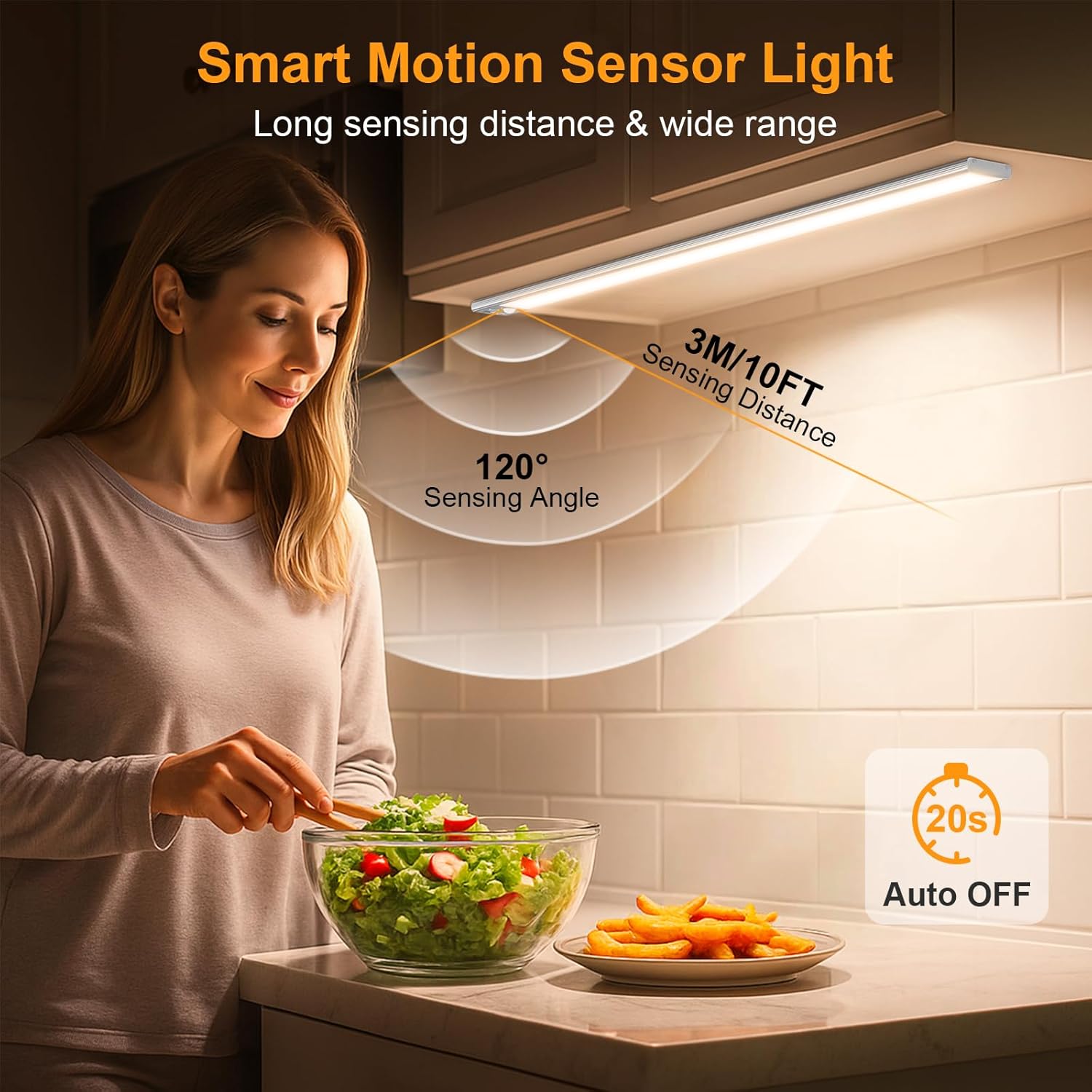 Thumbnail 6 de Gritin 14.7-inch Under Cabinet Lighting Rechargeable 2-Pack (Motion Sensor, 3 Color Temps, 5 Brightness Levels)