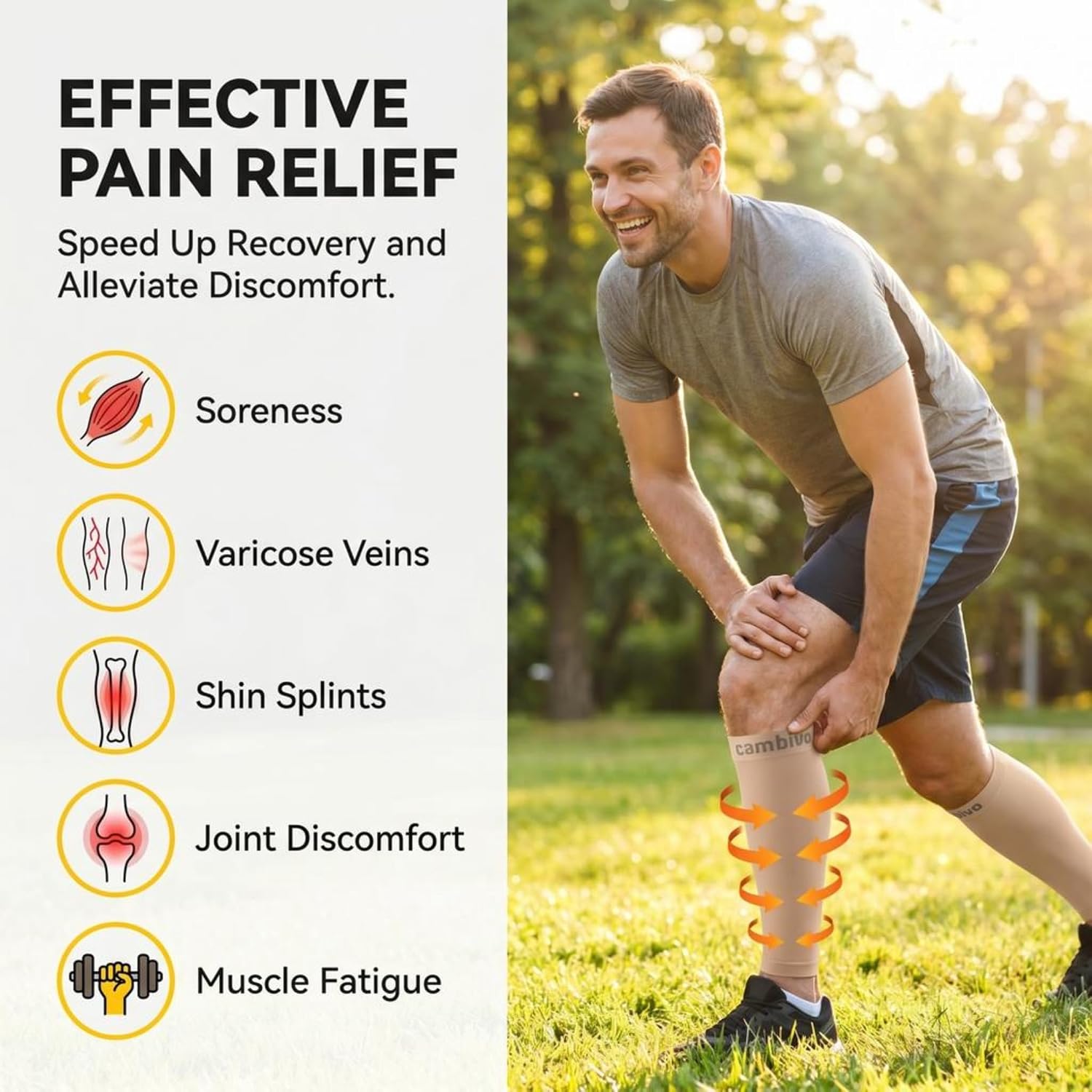 Thumbnail 5 de CAMBIVO Calf Sleeves 20-30 mmHg