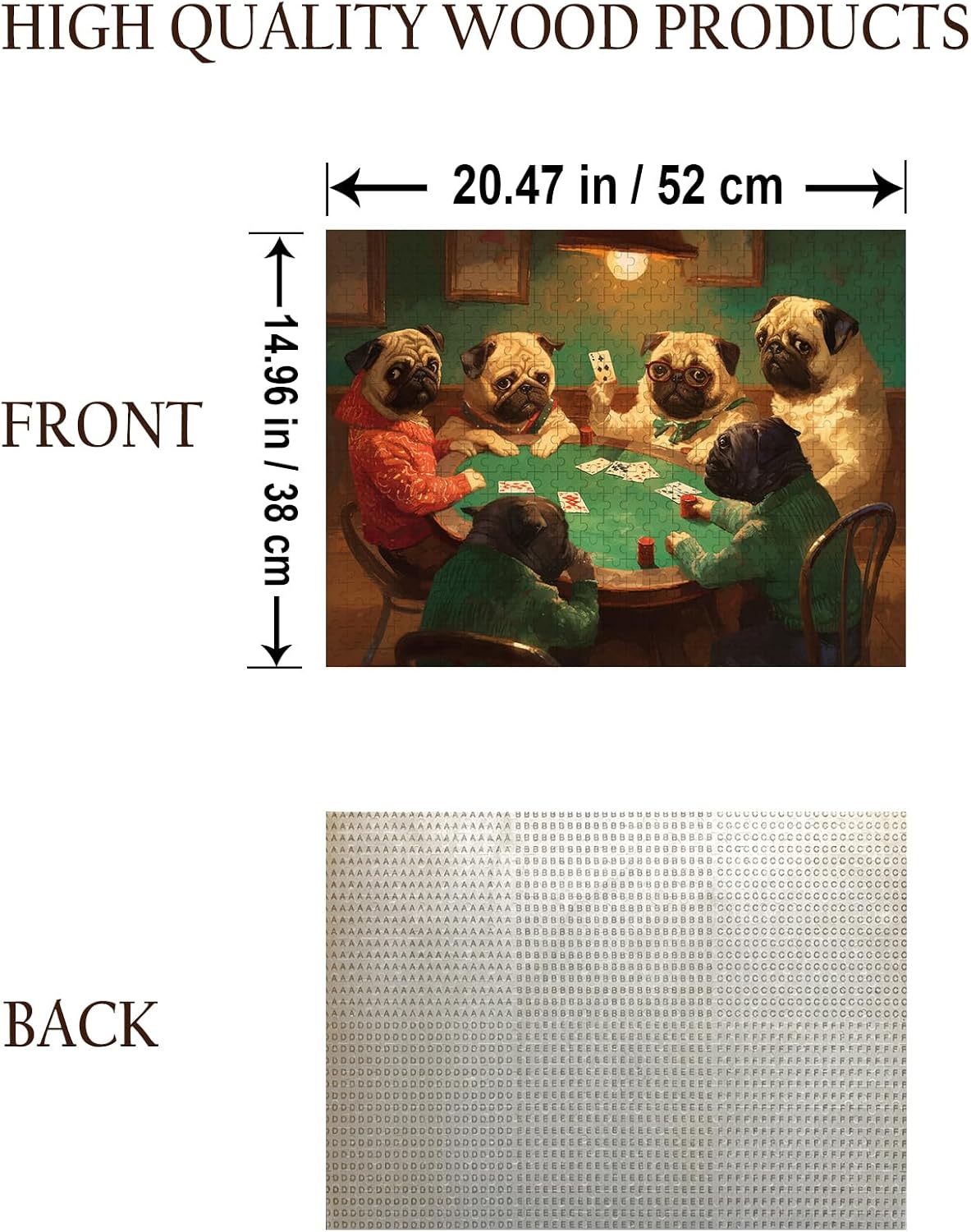 Thumbnail 1 de Gambling Pug jigsaw puzzle, 500 pieces
