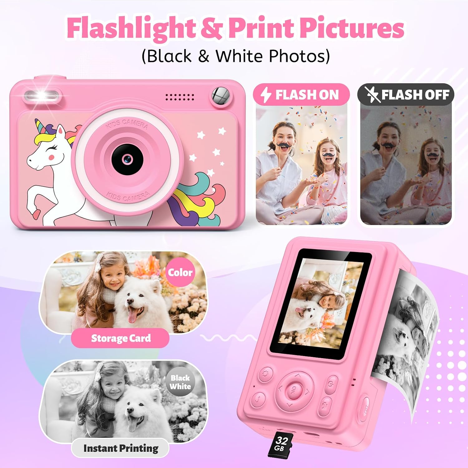 Detalle 2 de GREENKINDER Kids Camera Instant Print 1080P