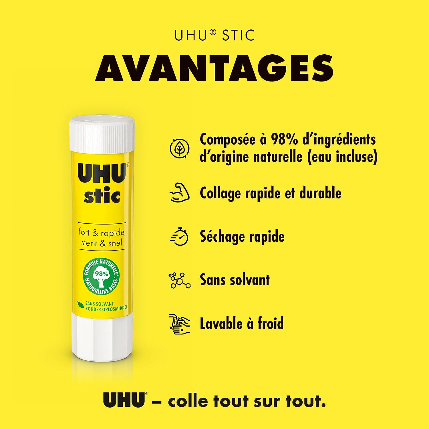 Detalle de UHU Colla Bianco, 5 x 40 g: colla a base d'acqua, rapida e facile da usare