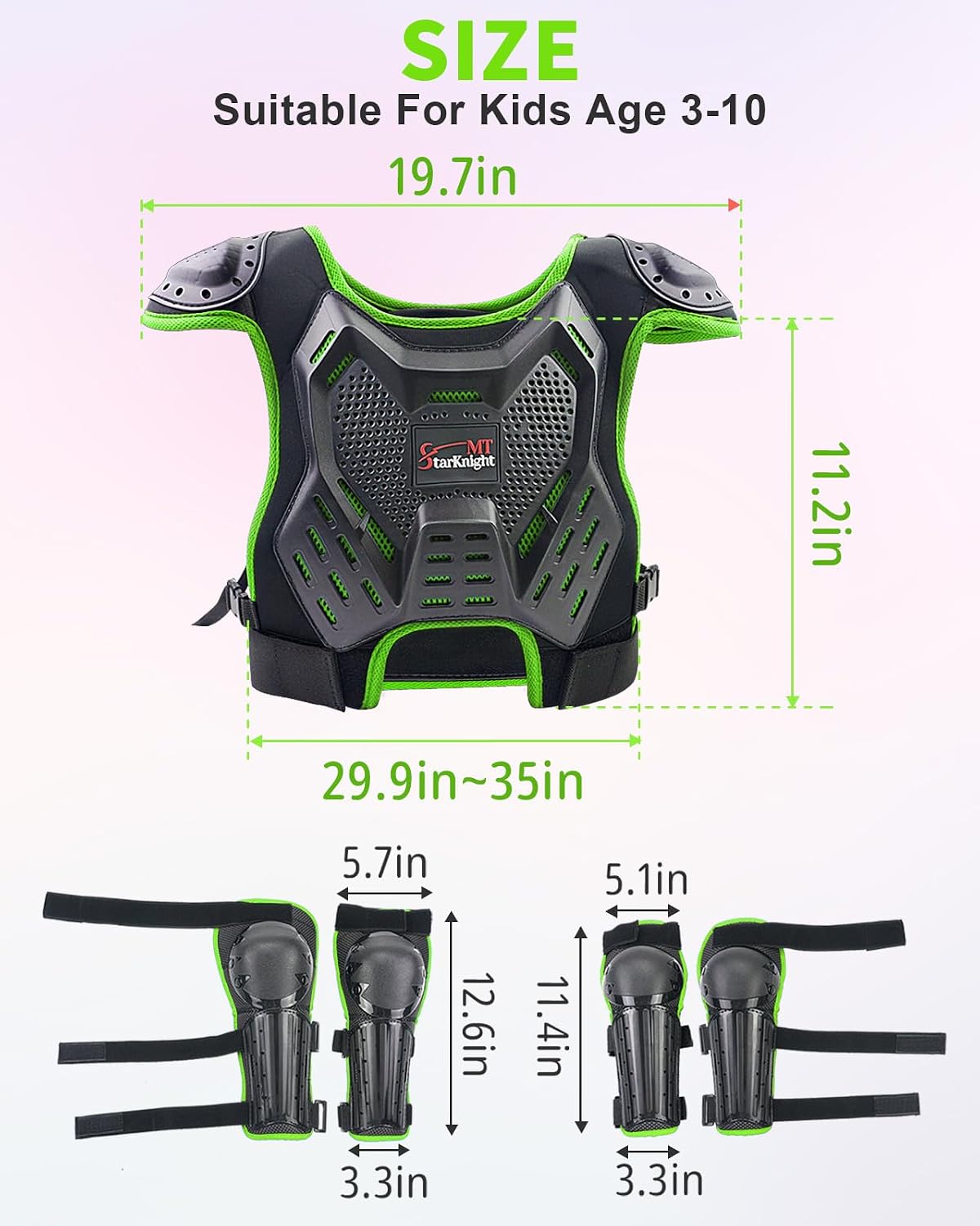 Detalle 1 de StarknightMT AAX043-clothes Kids Motocross Gear with PE Shell and EVA Foam