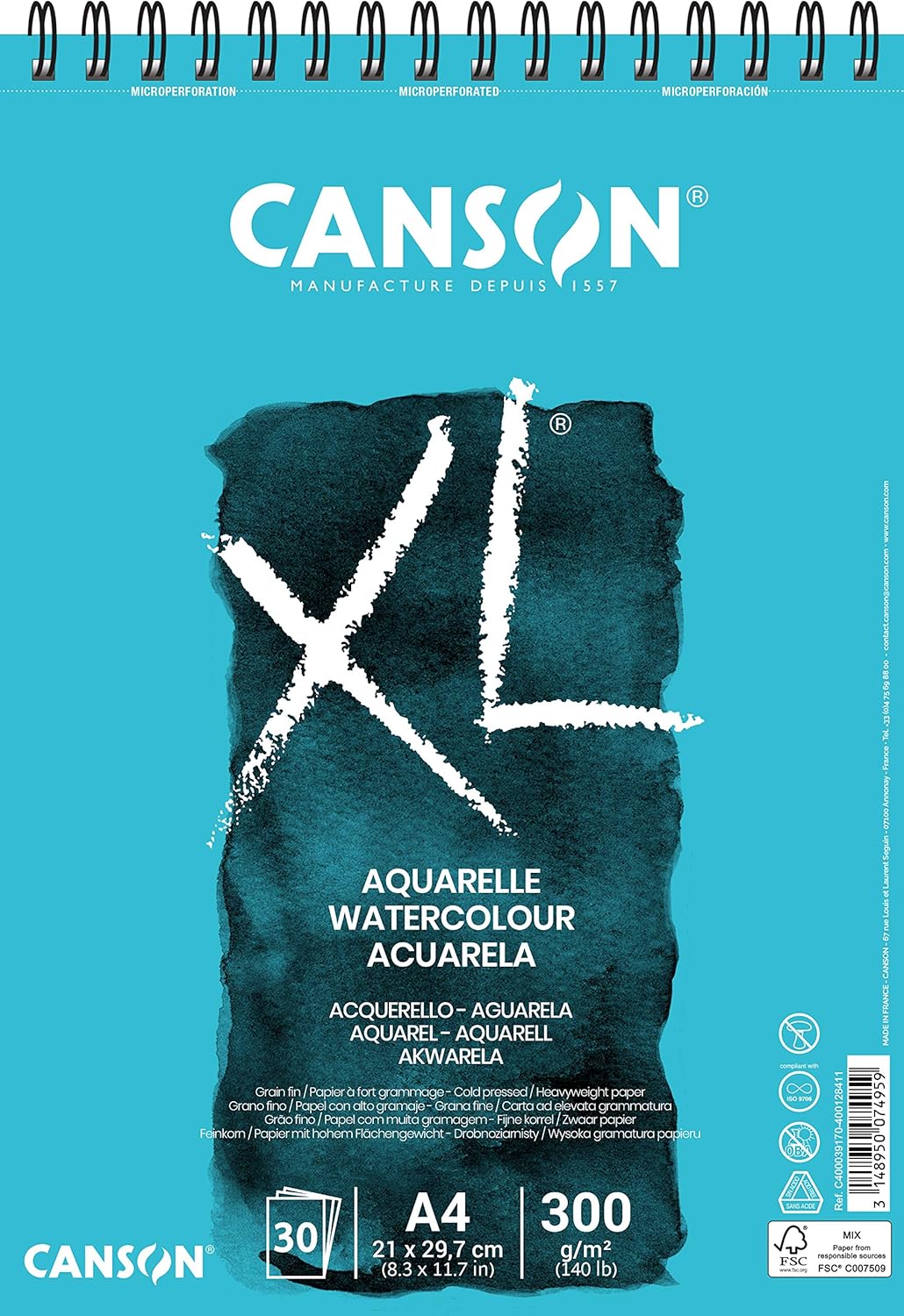 Canson XL Acuarela 300 g/m² A4 🖌