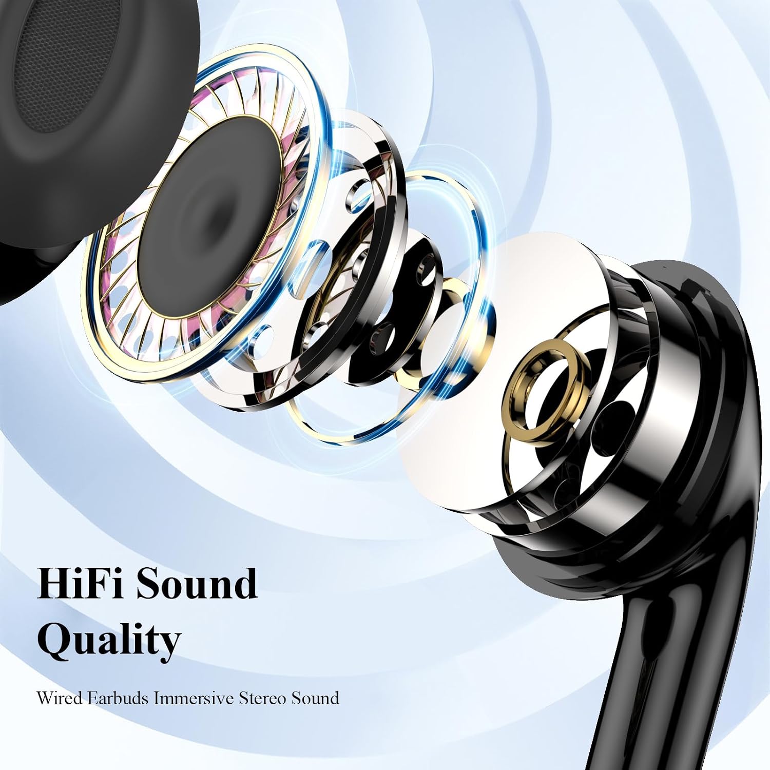 Detalle 2 de ACANDYA 3.5mm Wired Earbuds Noise Cancelling