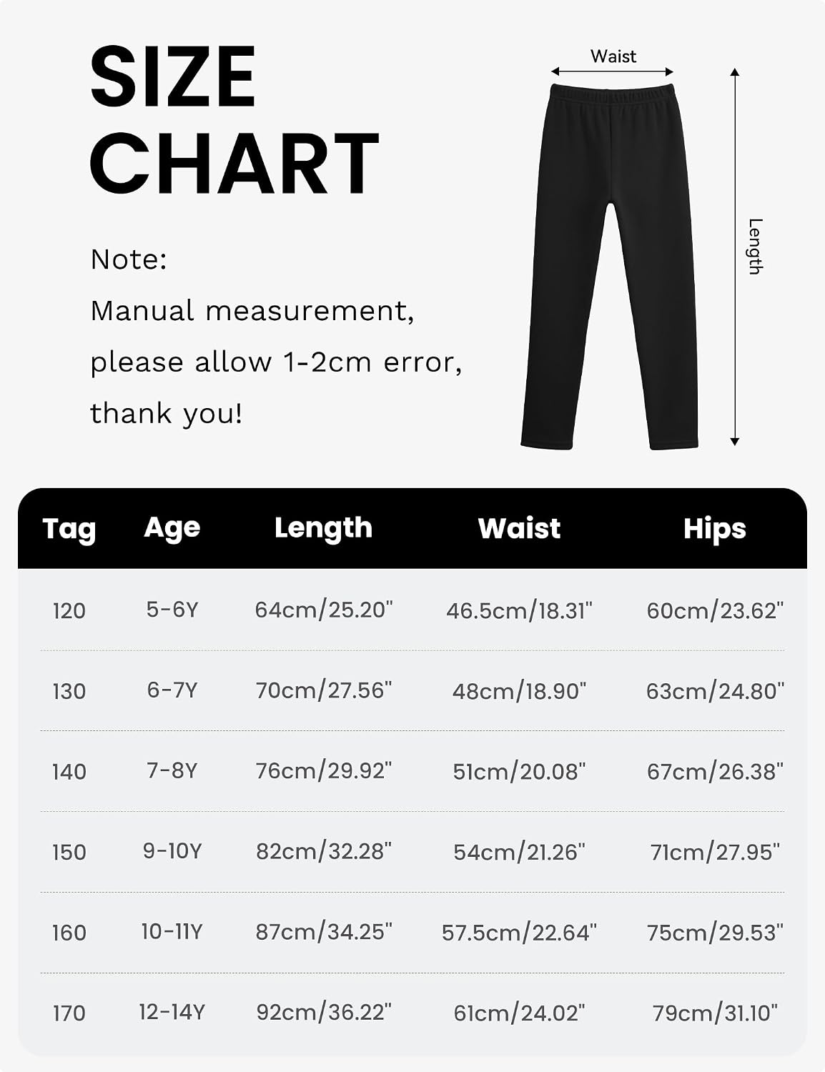 Thumbnail 6 de Auranso Girls Fleece Lined Leggings 5 Years – thermal leggings