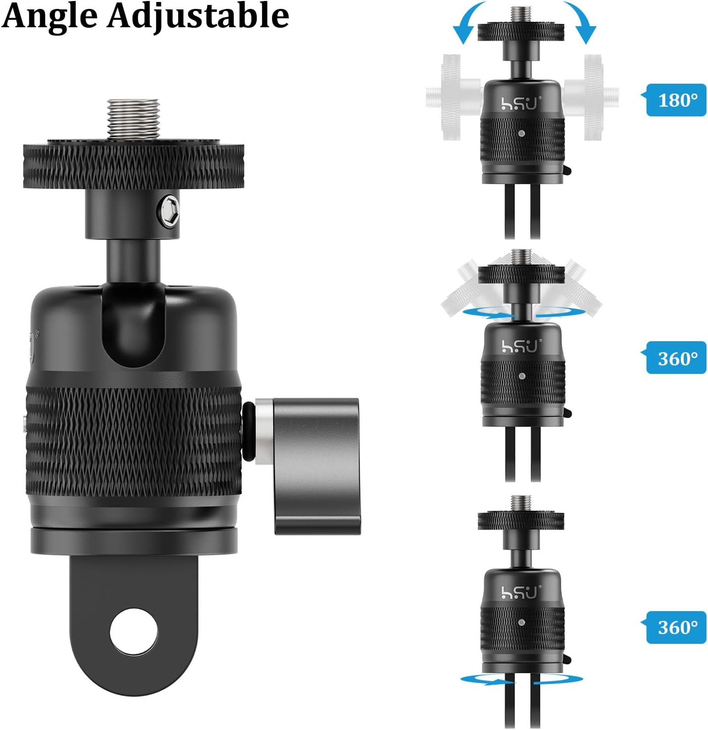 Thumbnail 1 de HSU 360 Degree Adjustable Aluminium Camera Adapter for Insta360 Action Cameras