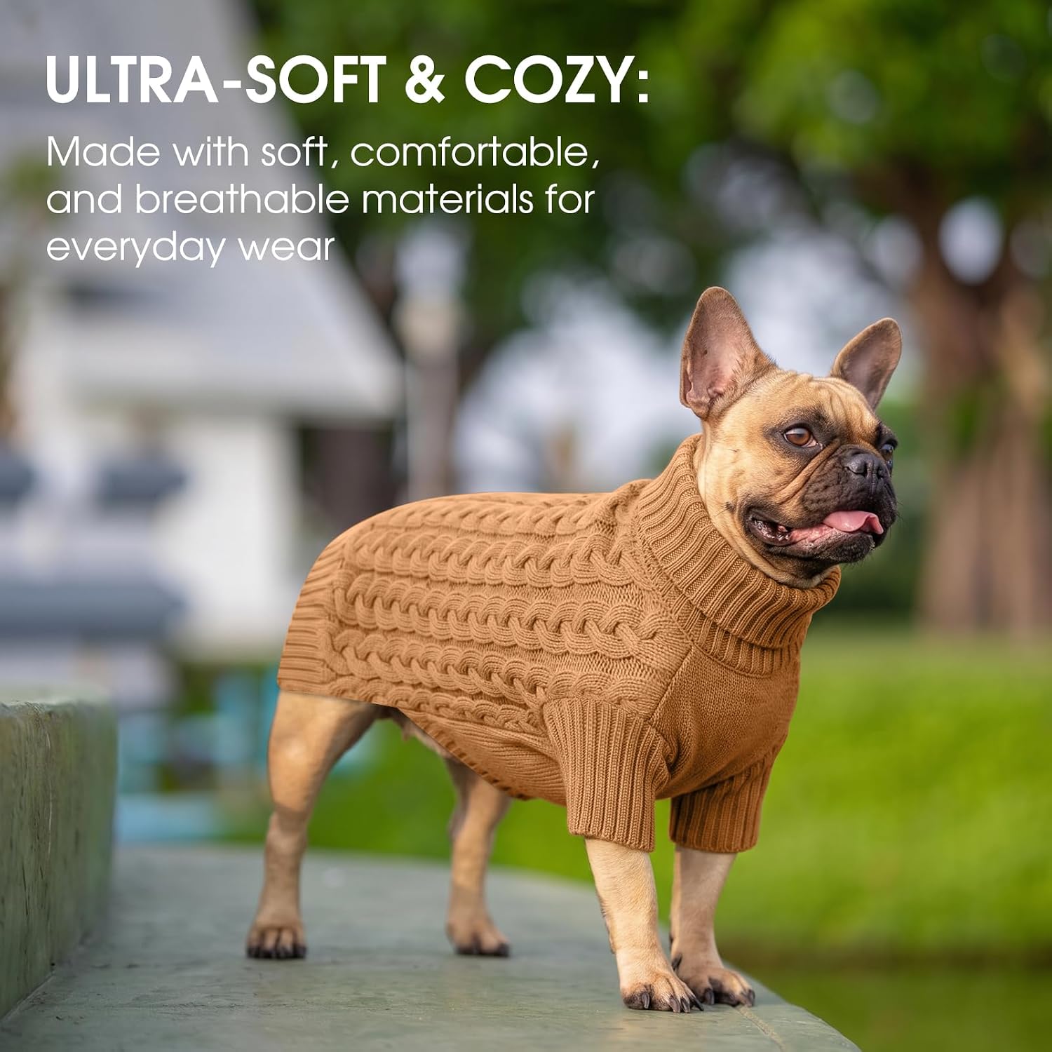 Thumbnail 6 de Dog Sweater Cable-Knit Turtleneck, Size S
