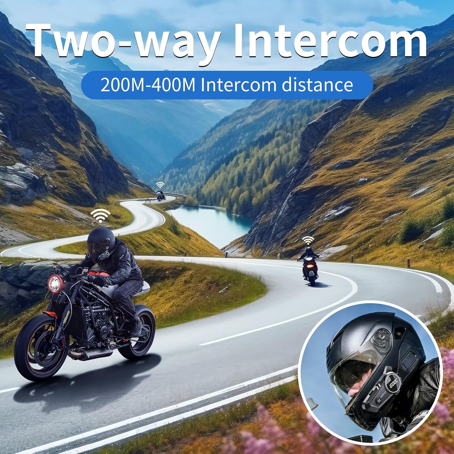 Detalle de YYTFY Motorrad Headset Bluetooth 5.3 – IP67, 1500 mAh, Sprachassistent, Helm-Lautsprecher