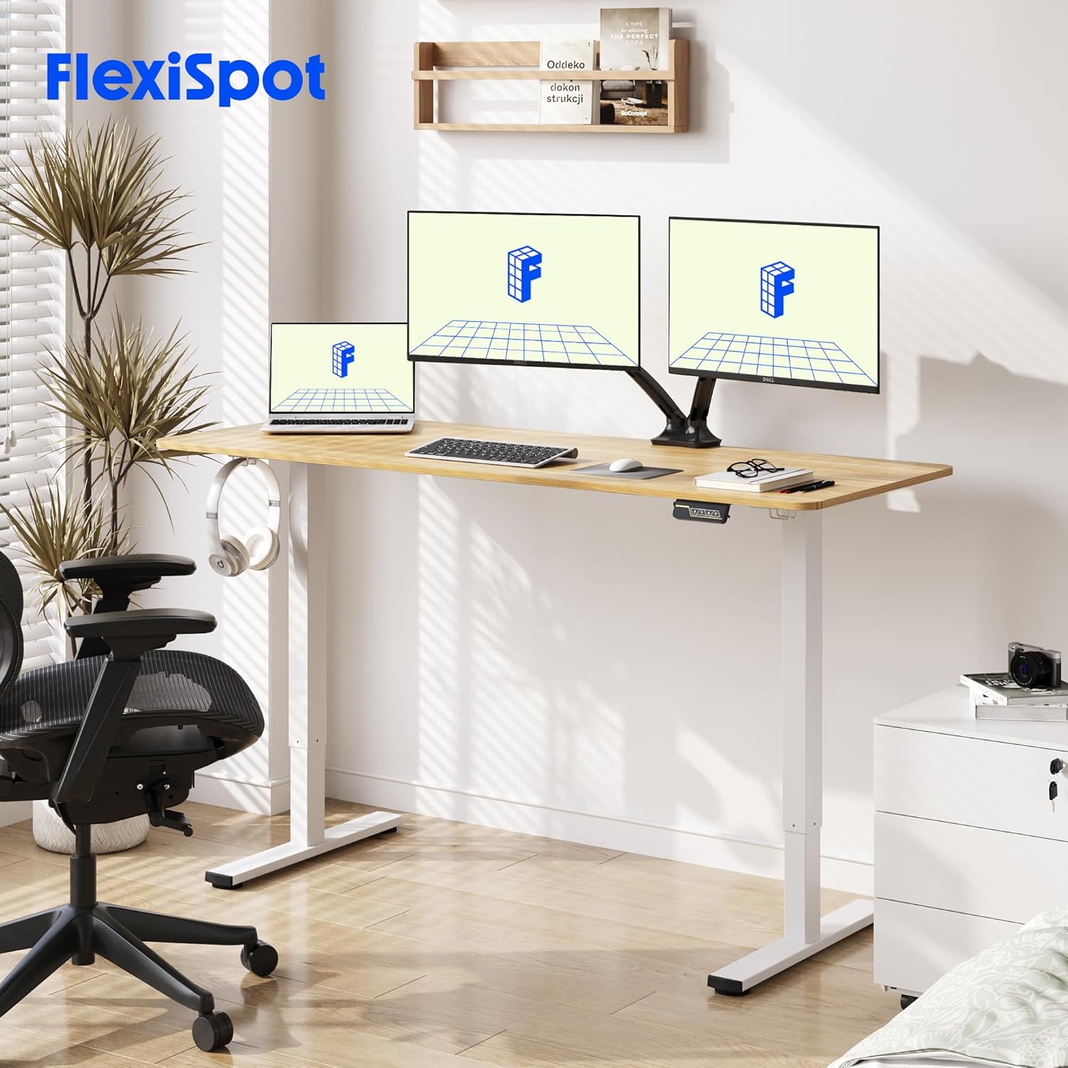Thumbnail 1 de FLEXISPOT Escritorio Eléctrico Ajustable 160x60cm 🌟 para Oficina