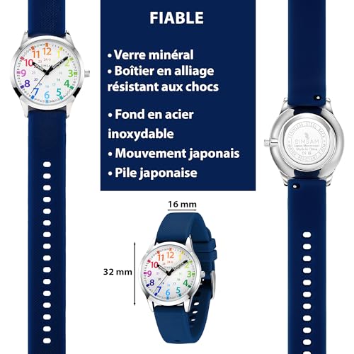 Detalle 2 de SIMSAM Montre Enfant Garçon et Fille — Analogue Bleu Marine