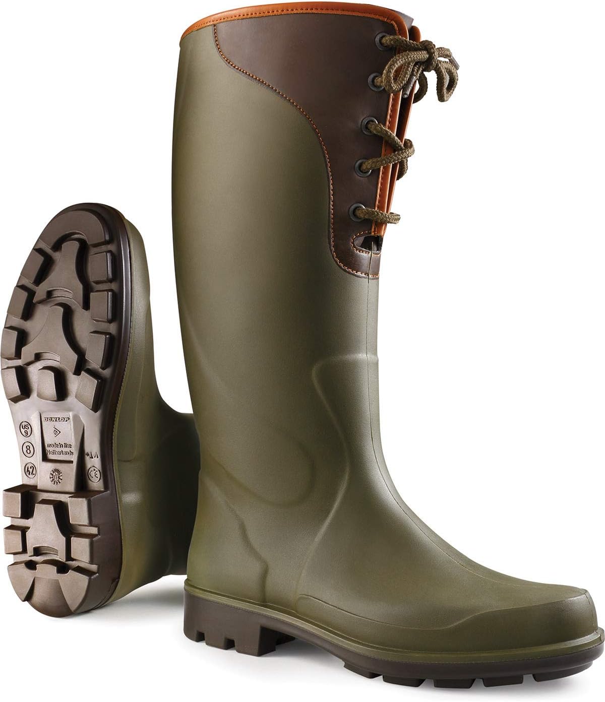 Detalle 2 de DUNLOP Dee Gummistiefel, Halbhohe Regenstiefel Grün, Größe 45 – Wasserdicht & Rutschfest