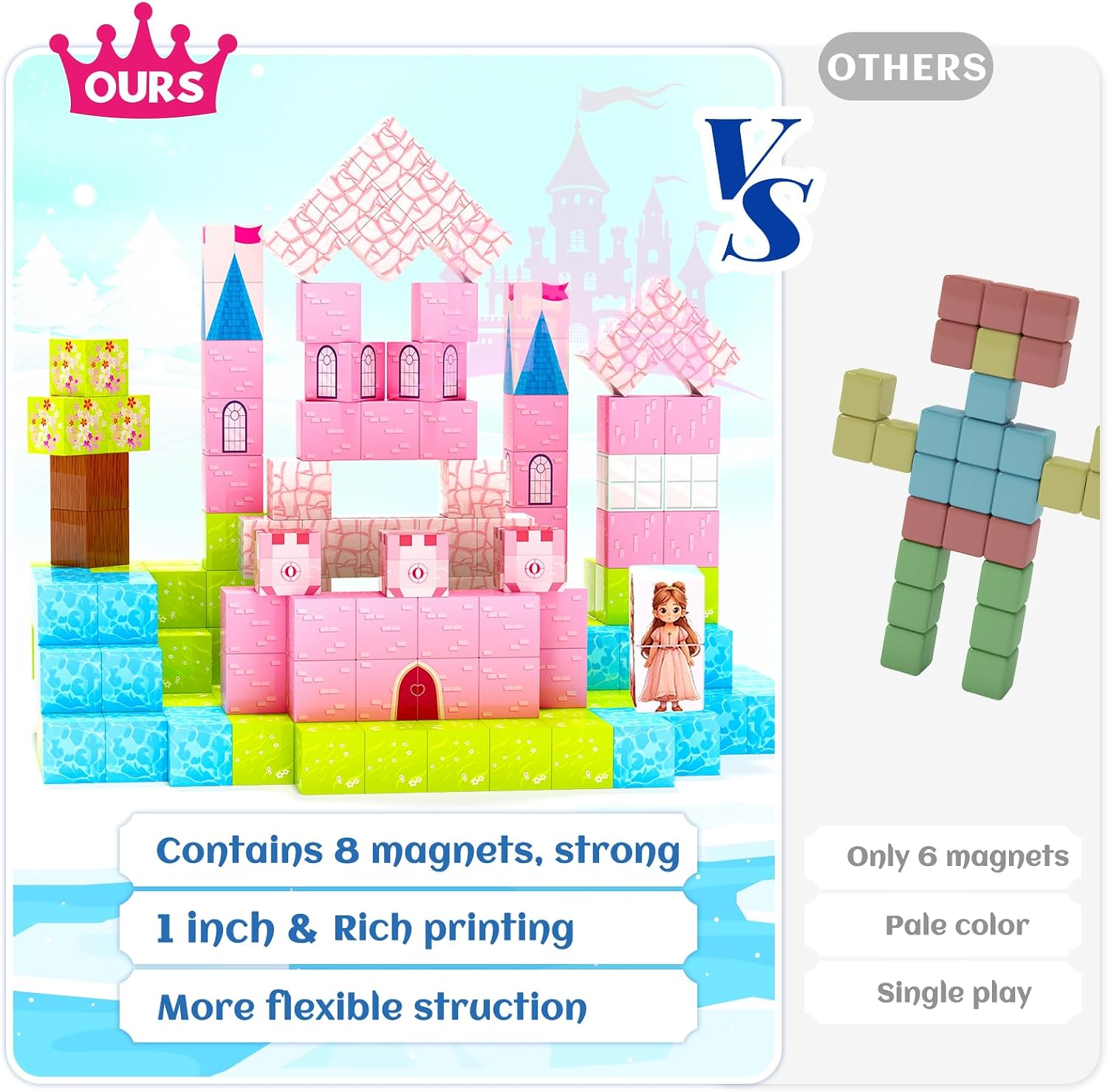Detalle de Hiwawind Magnetic Princess Castle Toys 3+