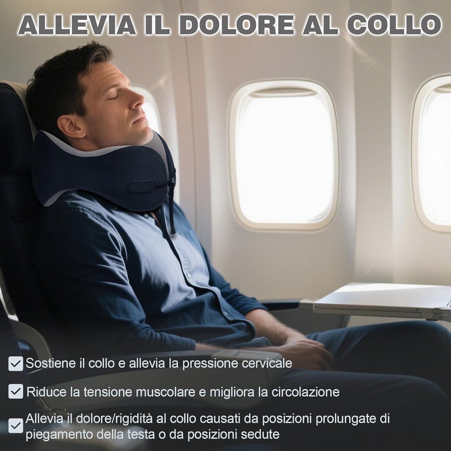 Thumbnail 4 de Radikor Cuscino da viaggio ergonomico in memory foam per collo