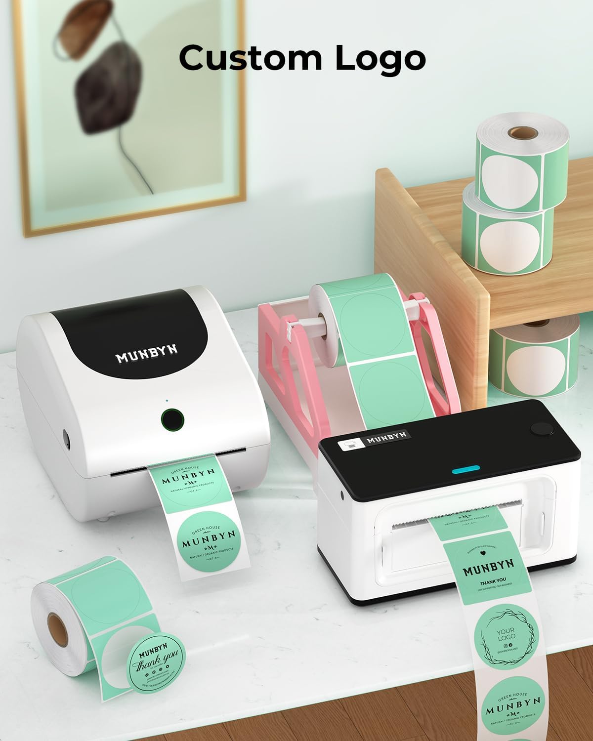Detalle 2 de MUNBYN thermal sticker labels 50x50mm