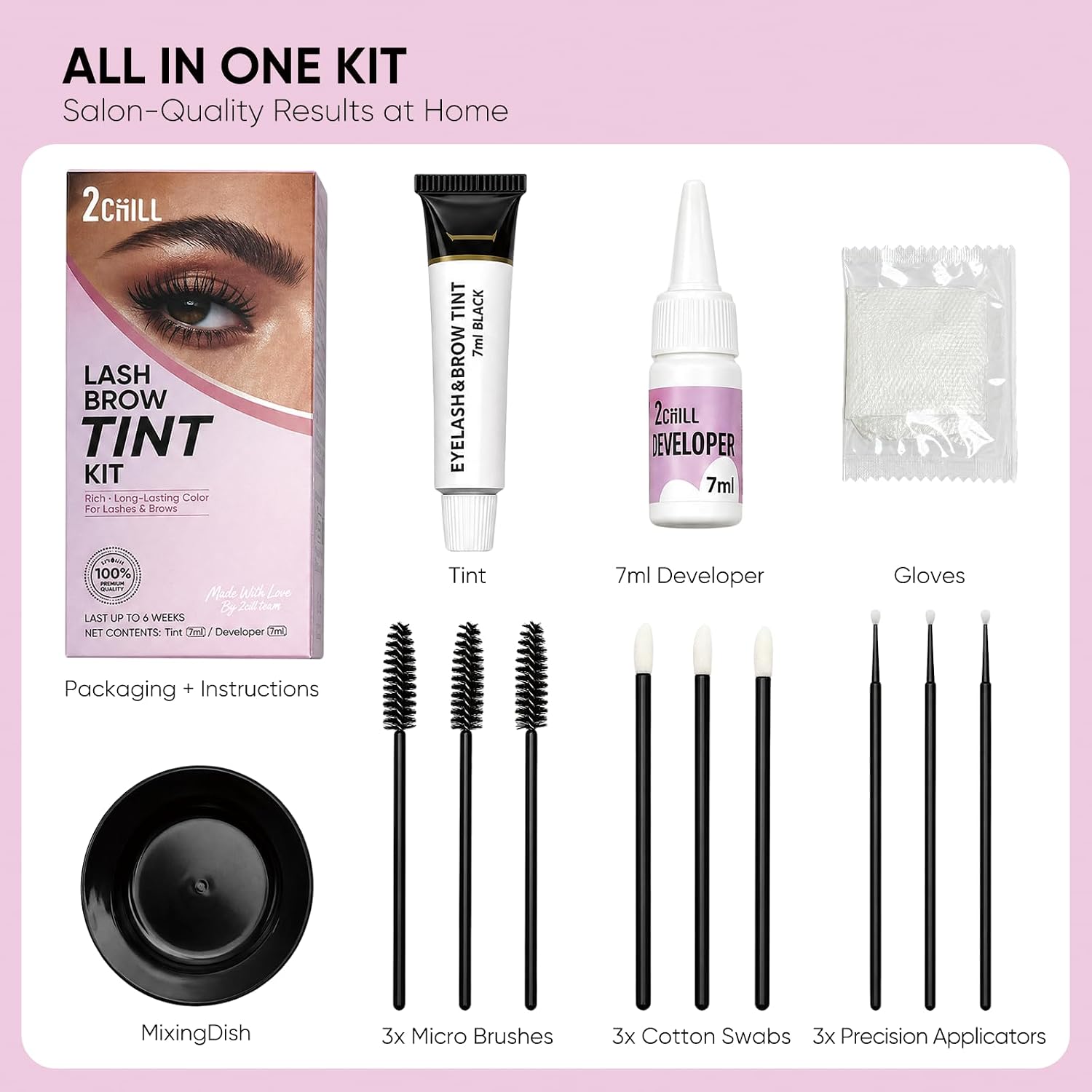 Thumbnail 4 de 2CHILL Eye Brow & Lash Colour Kit, Dark Brown Cream Tint