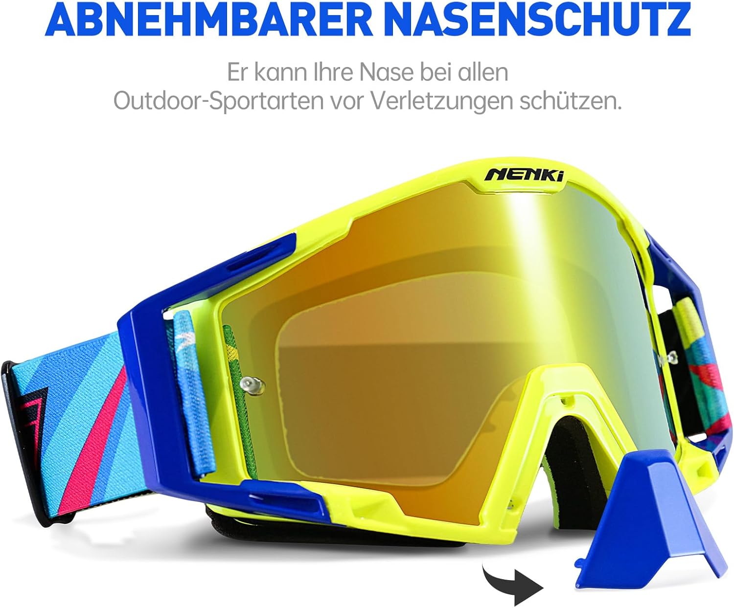 Detalle 2 de NENKI Motocross Brille mit Nasenschutz