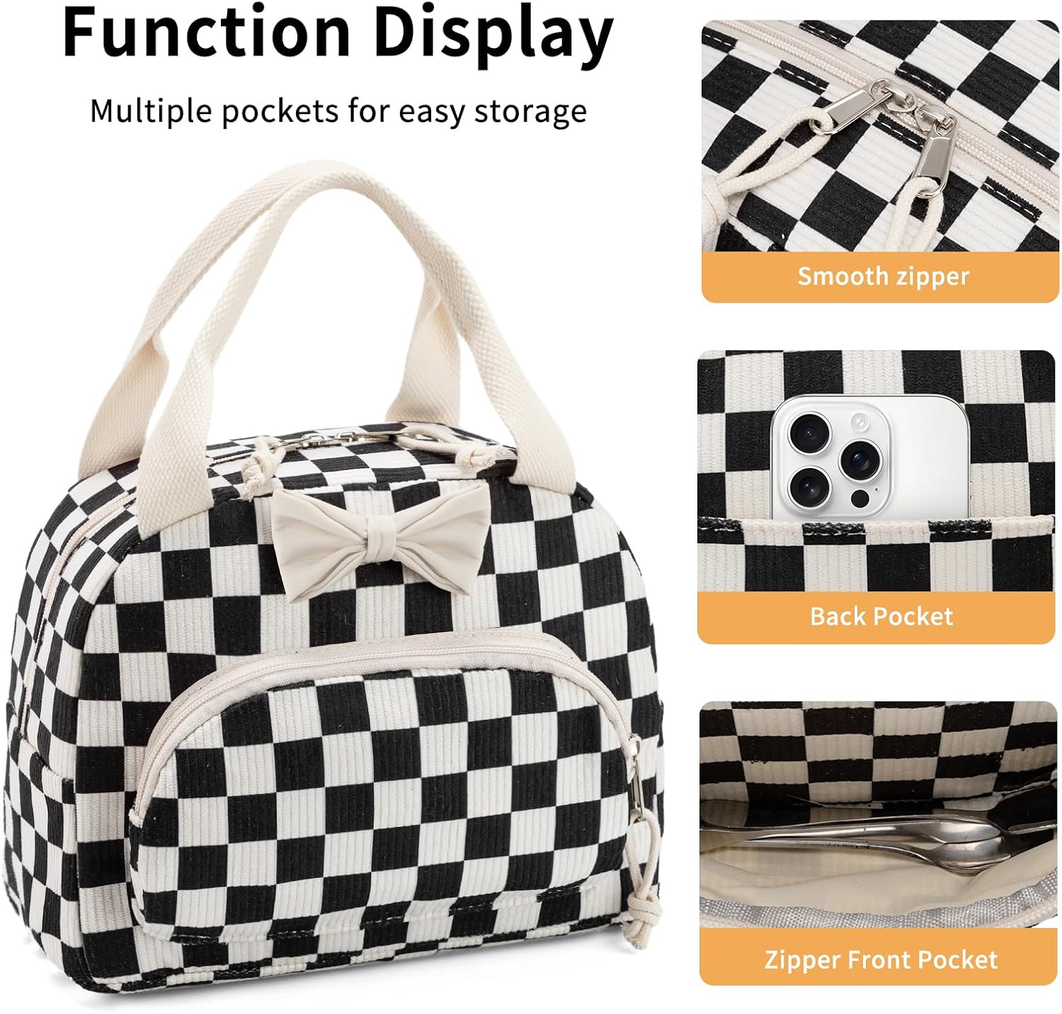 Detalle 2 de GASSDA Insulated Lunch Bag, Corduroy