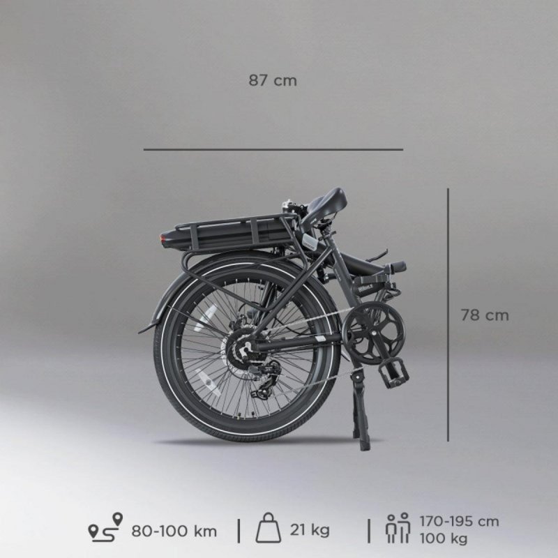 Detalle 2 de Legend Siena 24" plegable: bicicleta eléctrica de aluminio con 90 km de autonomía y frenos hidráulicos