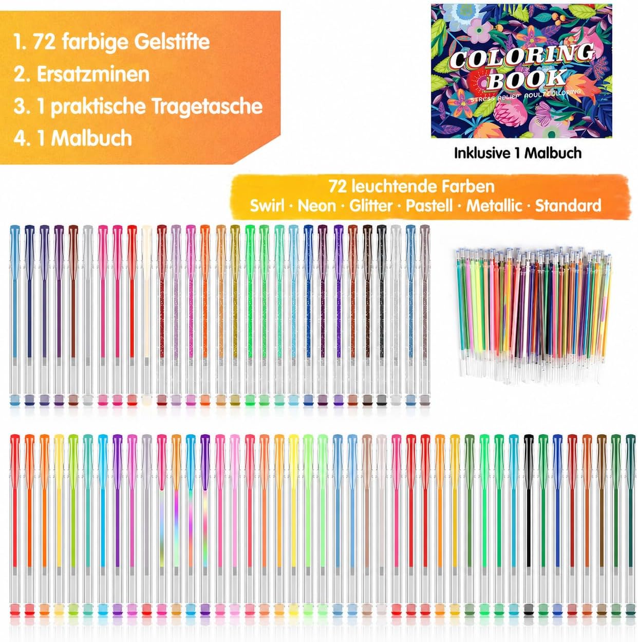 Thumbnail 5 de Vozuna Glitzer Gelstifte 145er-Set für Kreativ