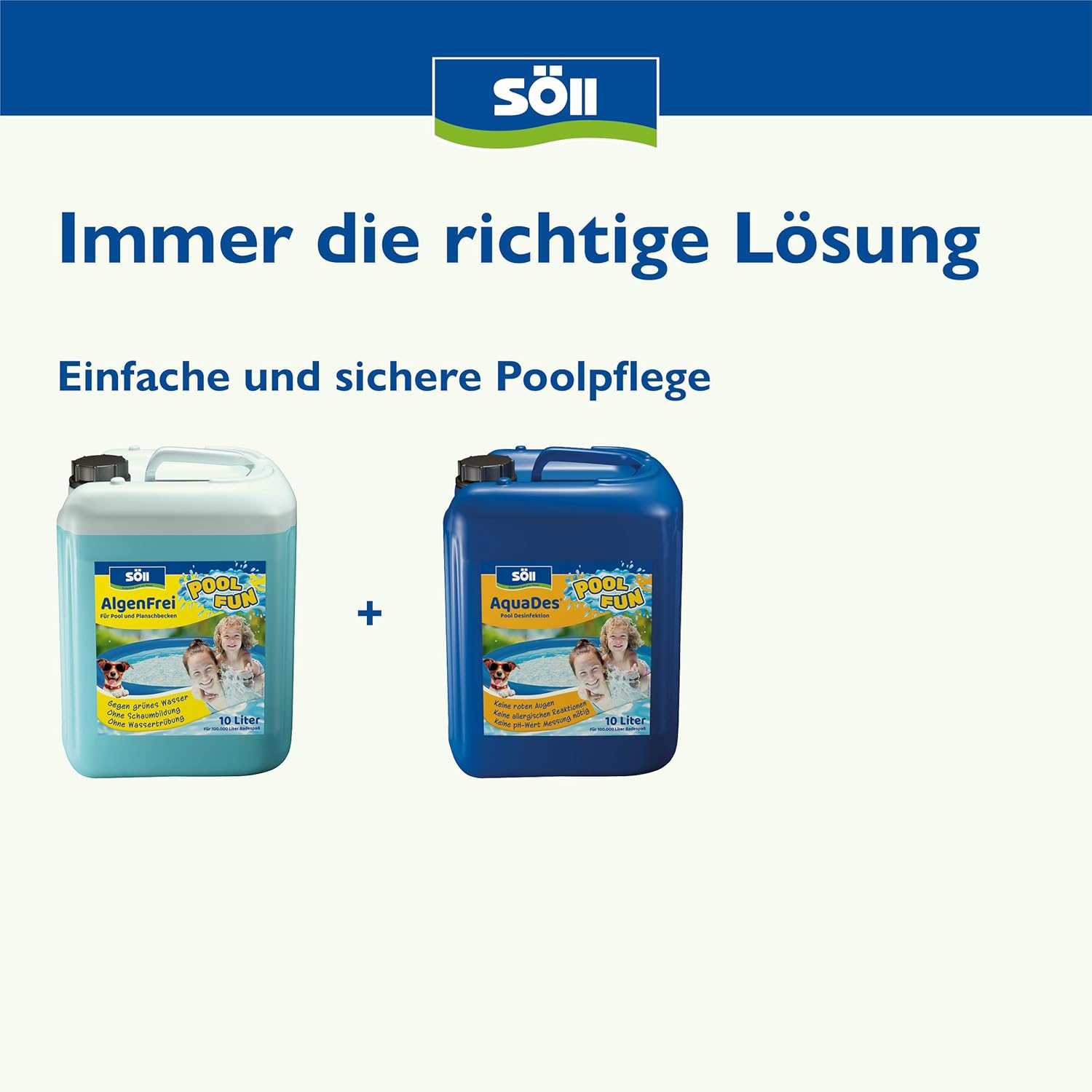 Detalle 2 de Söll AquaDes 2,5 l – Pool-Desinfektion und Wasserpflege für hygienisches Wasser