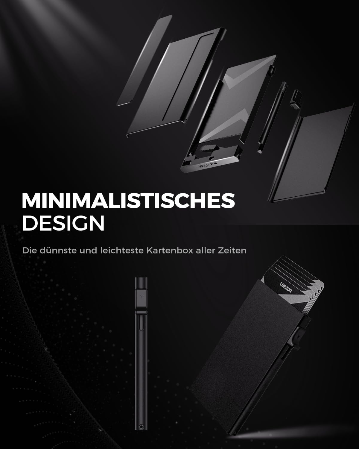 Detalle 1 de LORZOR Slim Wallet mit Münzfach