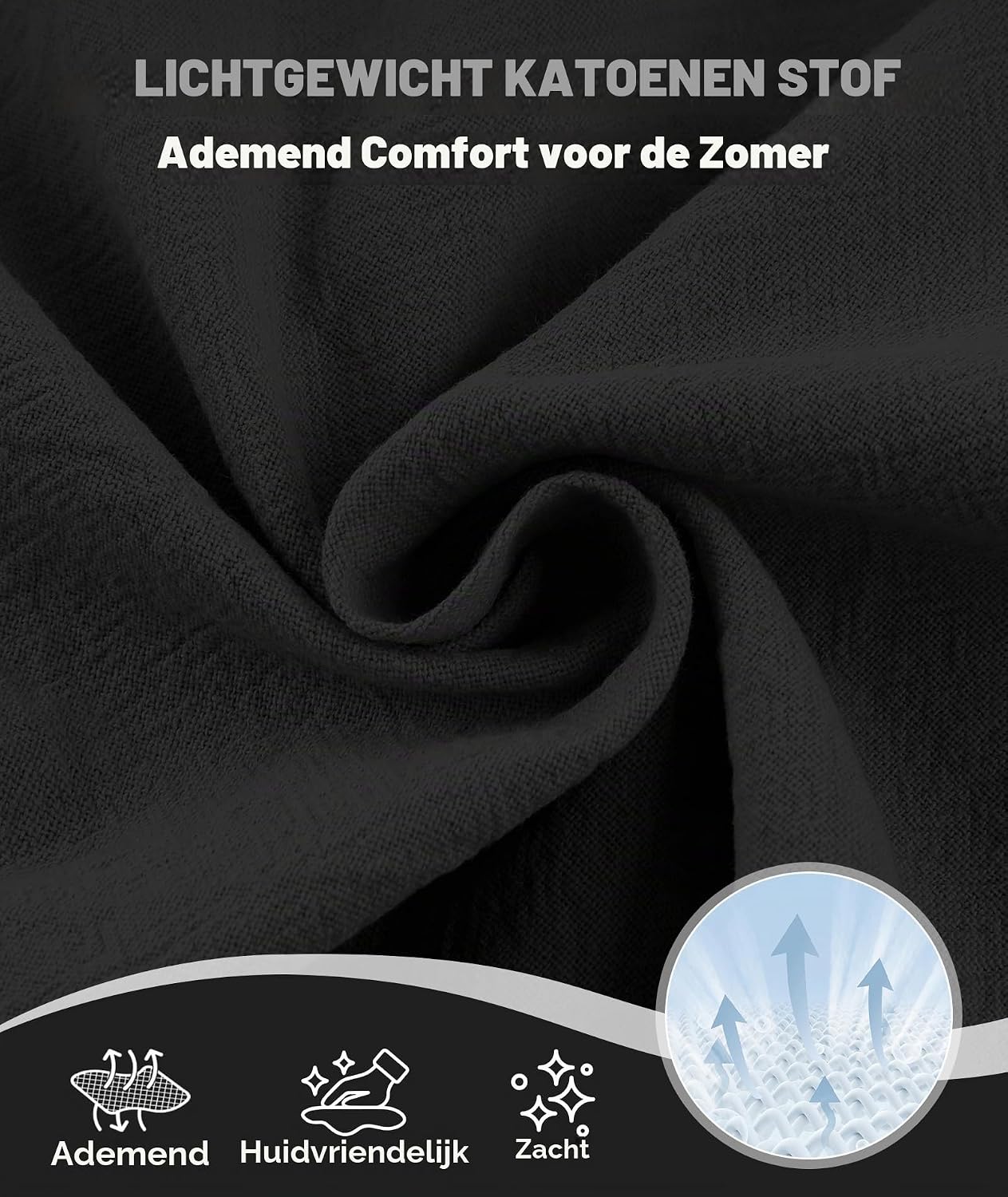 Detalle de SwissWell heren korte broek van katoen met elastische taille en zakken