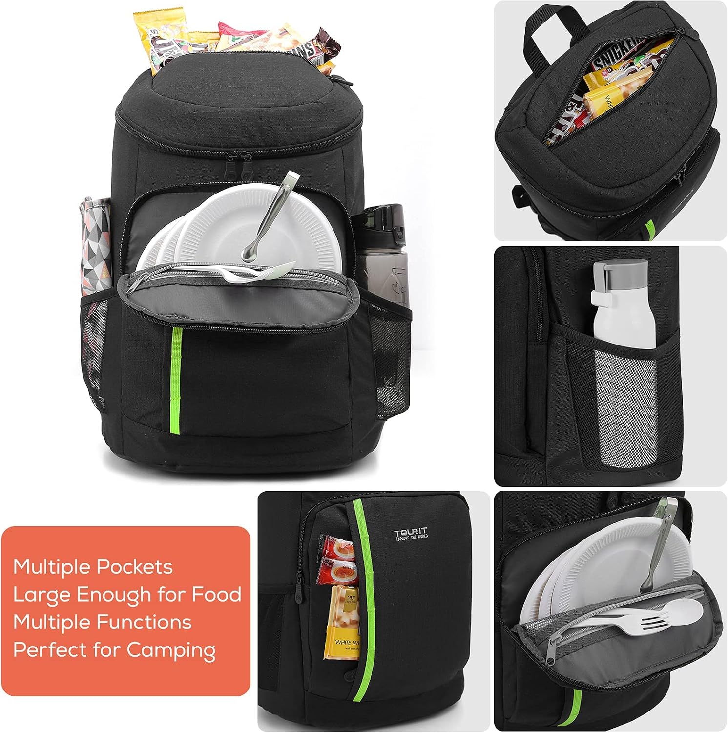 Detalle 2 de TOURIT Kühlrucksack 28L – leichter Rucksack mit Flaschenöffner (für ca. 30 Dosen)