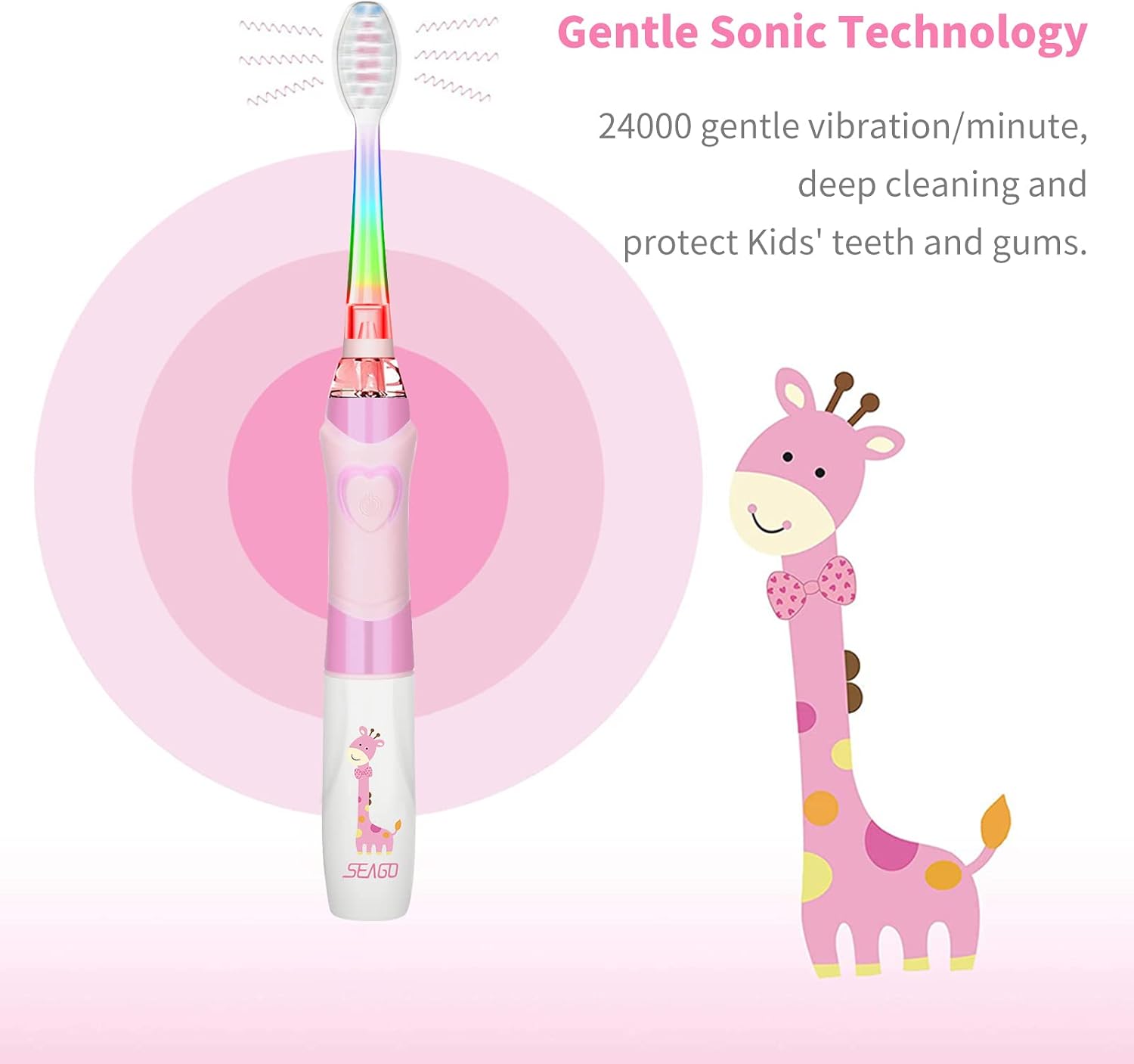 Thumbnail 4 de Seago SG977 Kids Electric Toothbrush 4 heads, 1× battery-powered 🪥