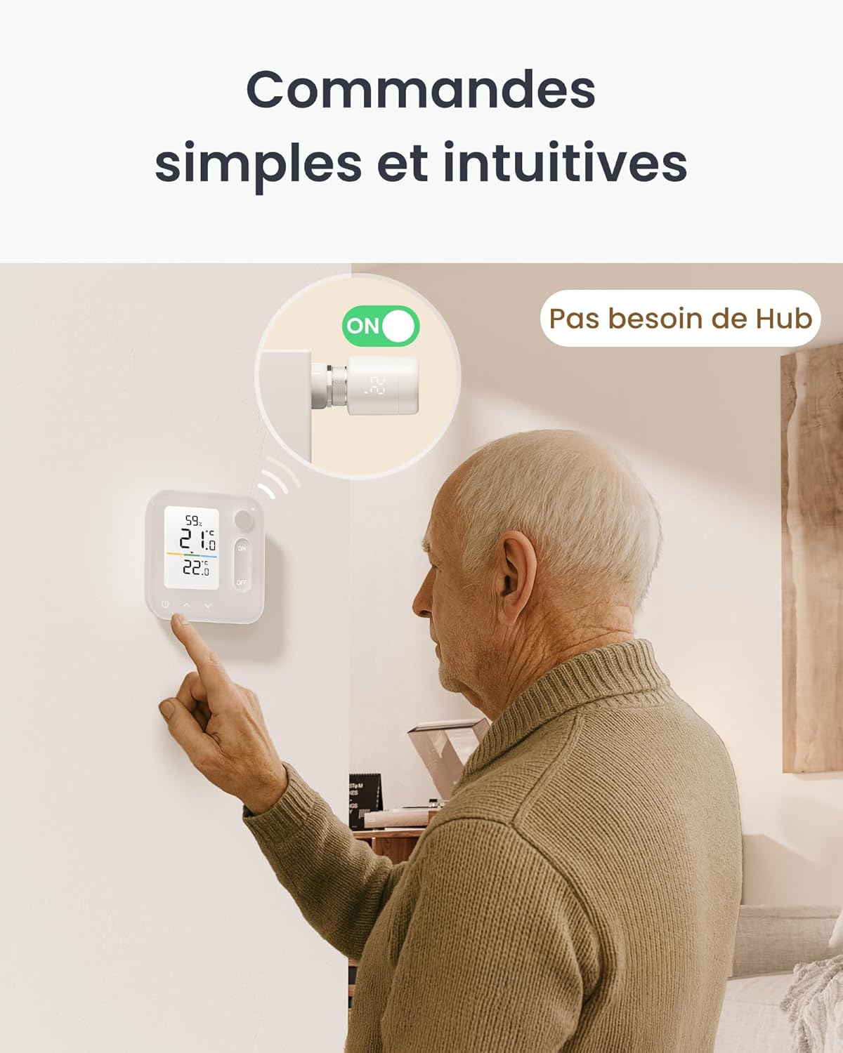 Thumbnail 3 de SwitchBot Combo Thermostat de radiateur connecté Panneau Matter – Contrôle via appli et minuteur, Installation facile