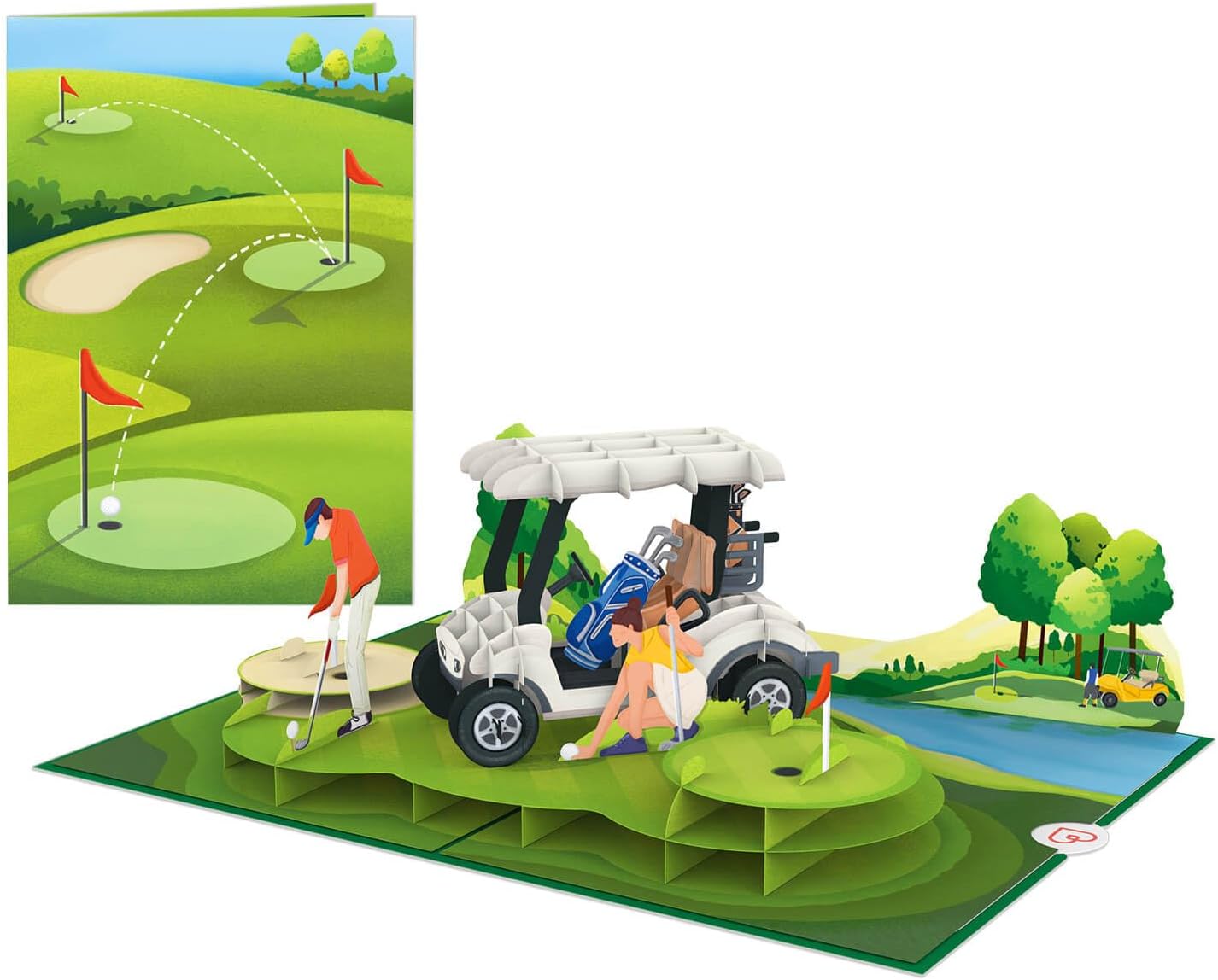 Thumbnail 2 de papercrush Carte pop-up de golf 3D pour anniversaire (caddy qui se déploie)