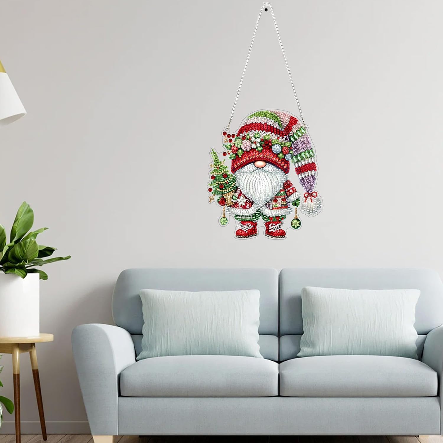 Thumbnail 6 de GHHKUD Christmas Hanging Diamond Art Kit with special-shaped gnomes (hanging pendant craft)