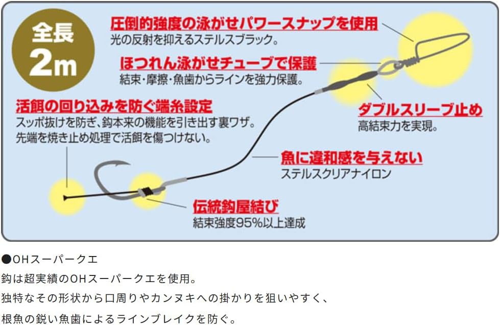 Thumbnail 1 de OWNER F-6309 大物泳がせ仕掛 スーパークエver. クエ向け鈎・ライン保護チューブ仕様