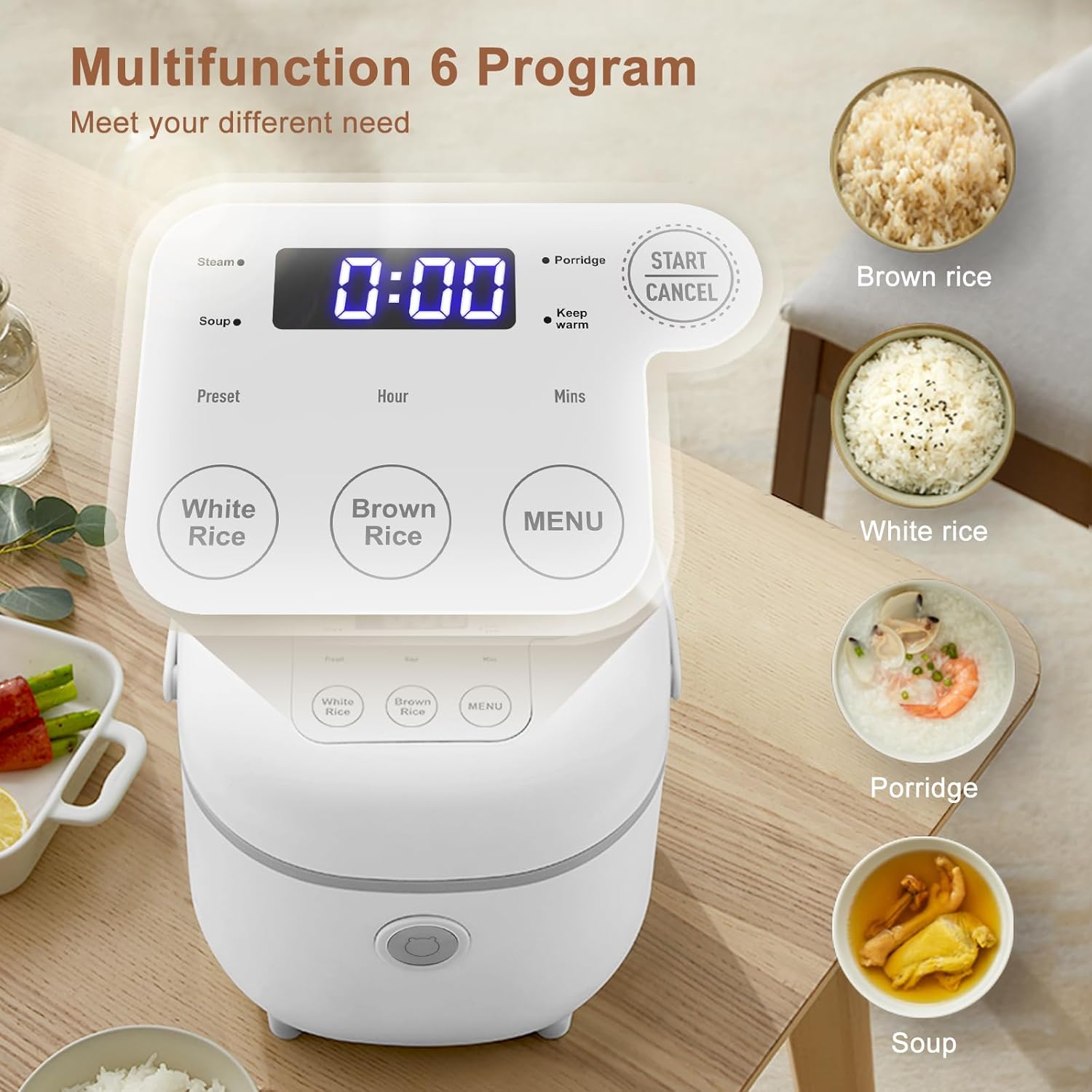Detalle 2 de Bear 6 Multifunctional 4-Cup Rice Cooker