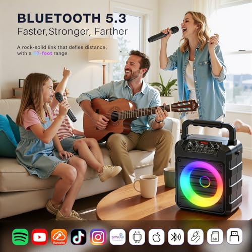 Thumbnail 3 de Dislocati Karaoke Machine with 2 Wireless Microphones — Portable Bluetooth PA for Home Parties