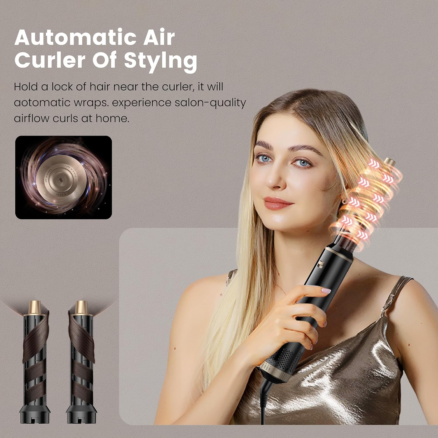 Detalle de Asciugacapelli 5 in 1 Hair Styler: styling a 360° con volume e onde naturali