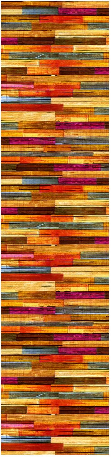 Thumbnail 1 de WTHYGB Teppichläufer für Flur und Küche, rutschfest & waschbar (60×250 cm) – Rot mit Holzmaserung