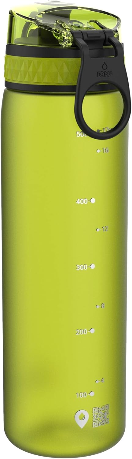 Detalle de Ion8 Borraccia a Prova di Perdite 500 ml – Verde, facile da aprire, lavabile in lavastoviglie