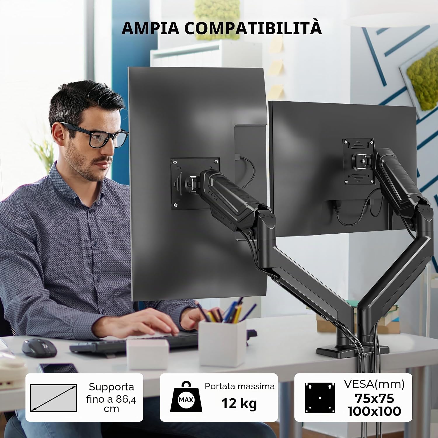Detalle de BONTEC braccio doppio monitor 360°
