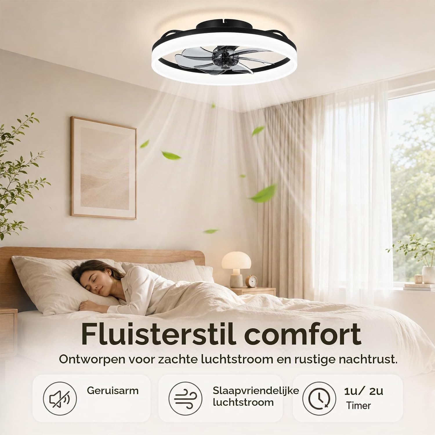Thumbnail 6 de MOSSCO plafondventilator 50 cm met dimbare led, 6 snelheden en afstandsbediening