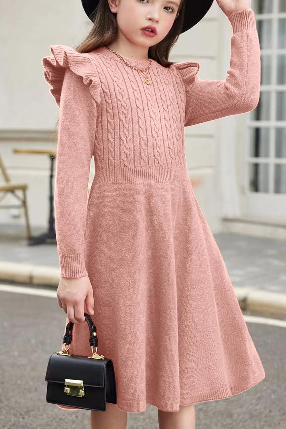 Thumbnail 1 de Robe pull fille tricotée A-ligne
