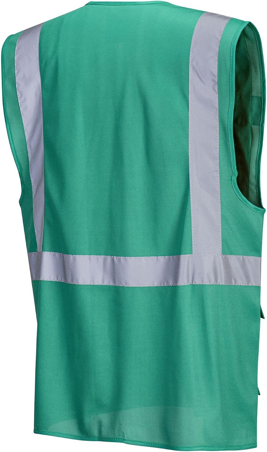 Detalle de Portwest F476BGRL Gilet Executive Iona verde (L) con bande riflettenti e 7 tasche