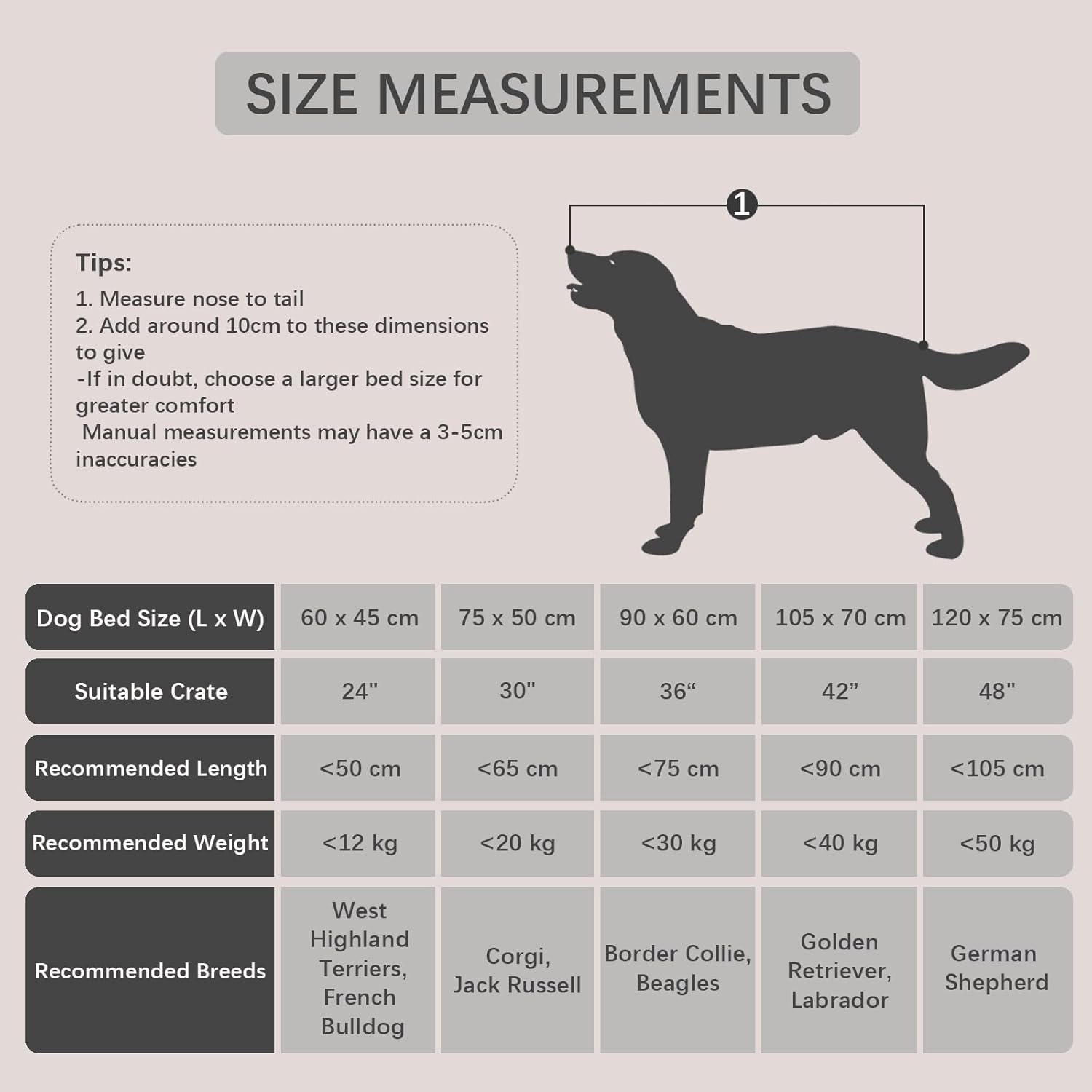 Detalle de Jaspuriea Medium Dog Bed: Washable Crate Mattress with Anti-Slip Bottom, 75x50x7cm