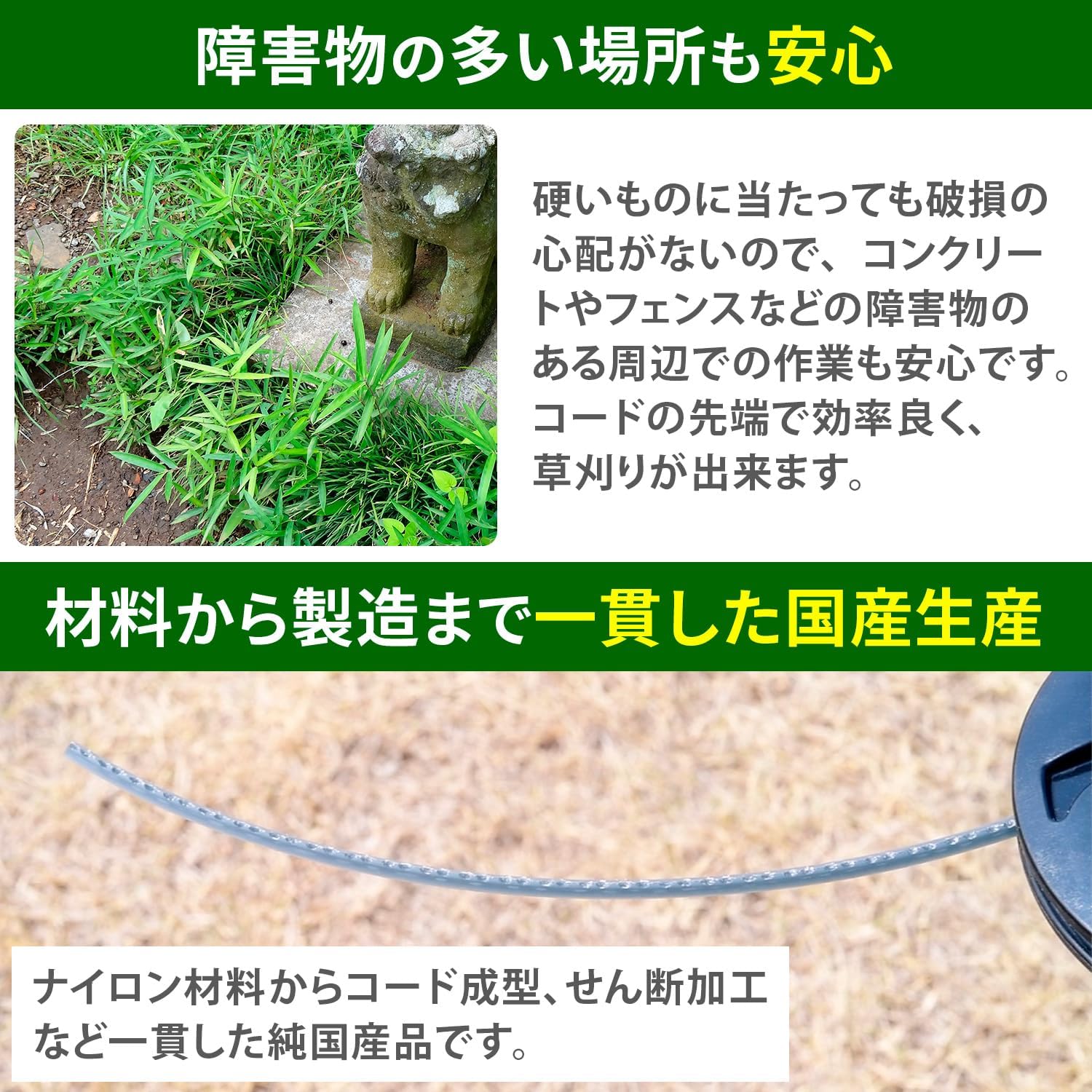 Thumbnail 3 de 山善 N27GK-30 草刈用ナイロンコード 2Gギザブレード・太さ2.7mm・長さ30m