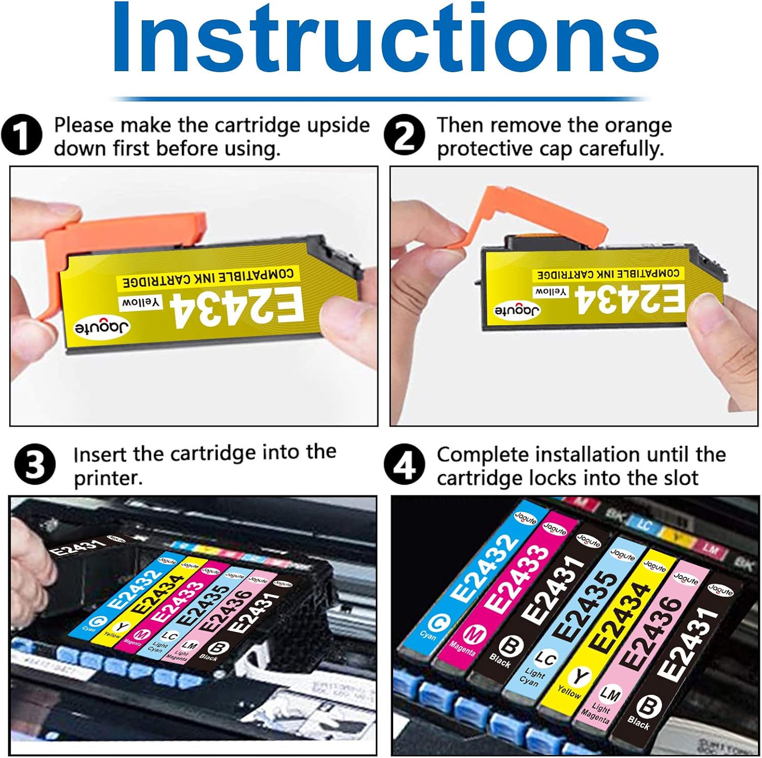 Detalle 2 de Jagute 24-Pack 24XL Cartucce d'inchiostro compatibili per Epson Expression Photo XP-750/ XP-760/ XP-850/ XP-860/ XP-950/ XP-960