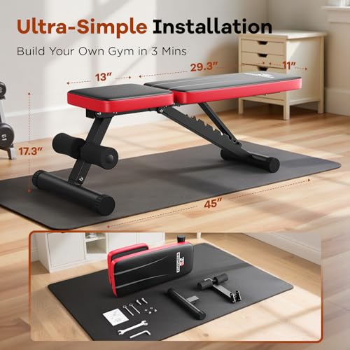 Thumbnail 8 de NICEPEOPLE Adjustable Weight Bench for Home Gym — 660LBS Capacity, 8 Backrests, Foldable for Small Spaces