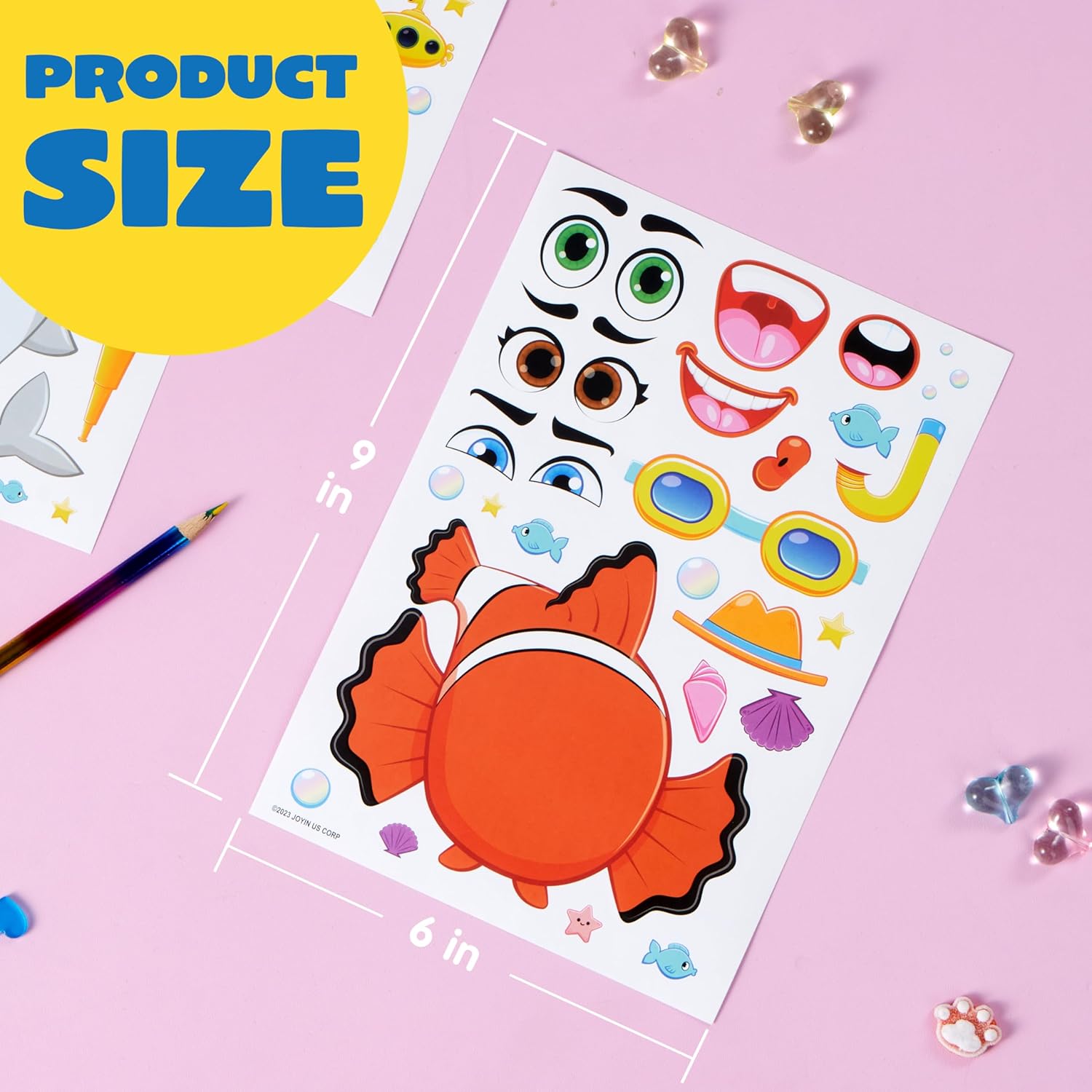Thumbnail 6 de JOYIN 36 Sheets 9"x6" Make-a-Face Animal Stickers for Kids (36-Piece Set)