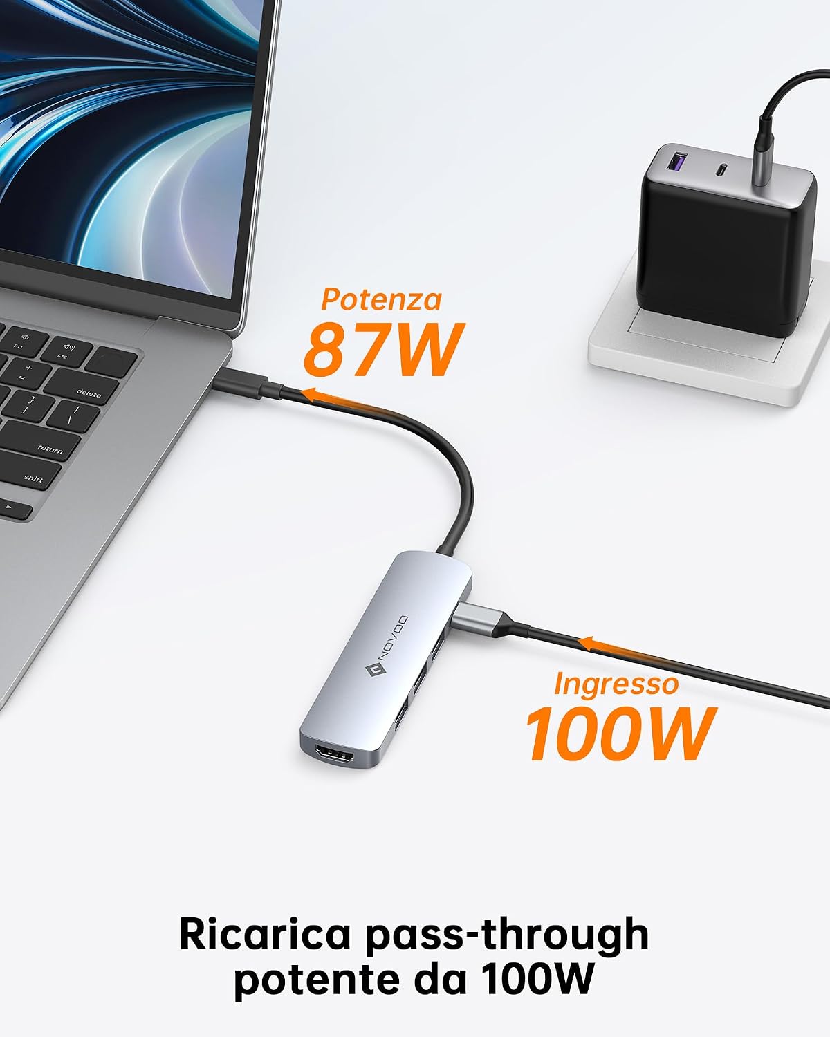 Thumbnail 2 de NOVOO USB C Hub HDMI 4K 100W PD