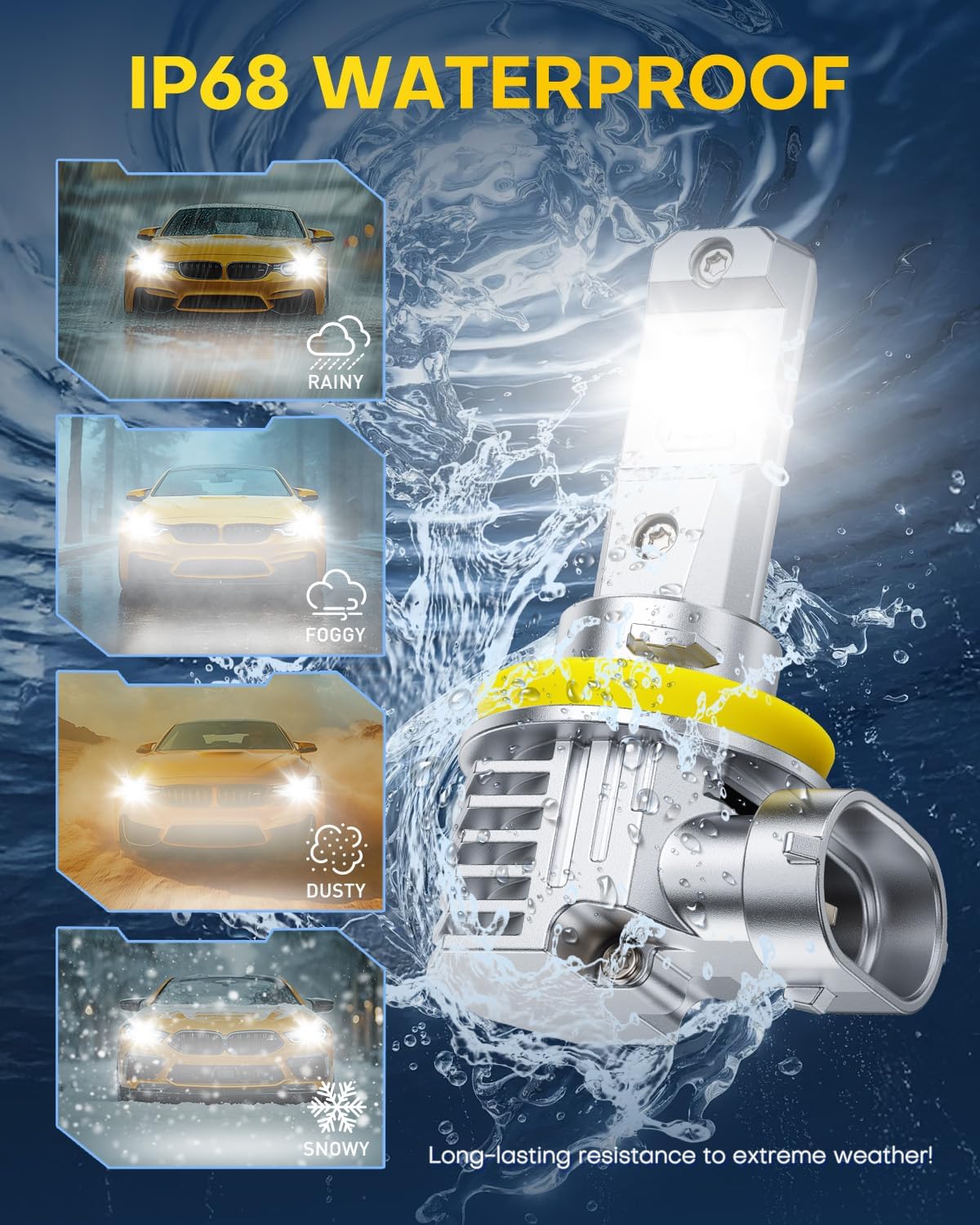 Thumbnail 6 de AUXITO 9005 H11 LED Bulbs Combo — 100000 Lumens, 6500K Cool White, CAN-Bus Ready, 4 Pack