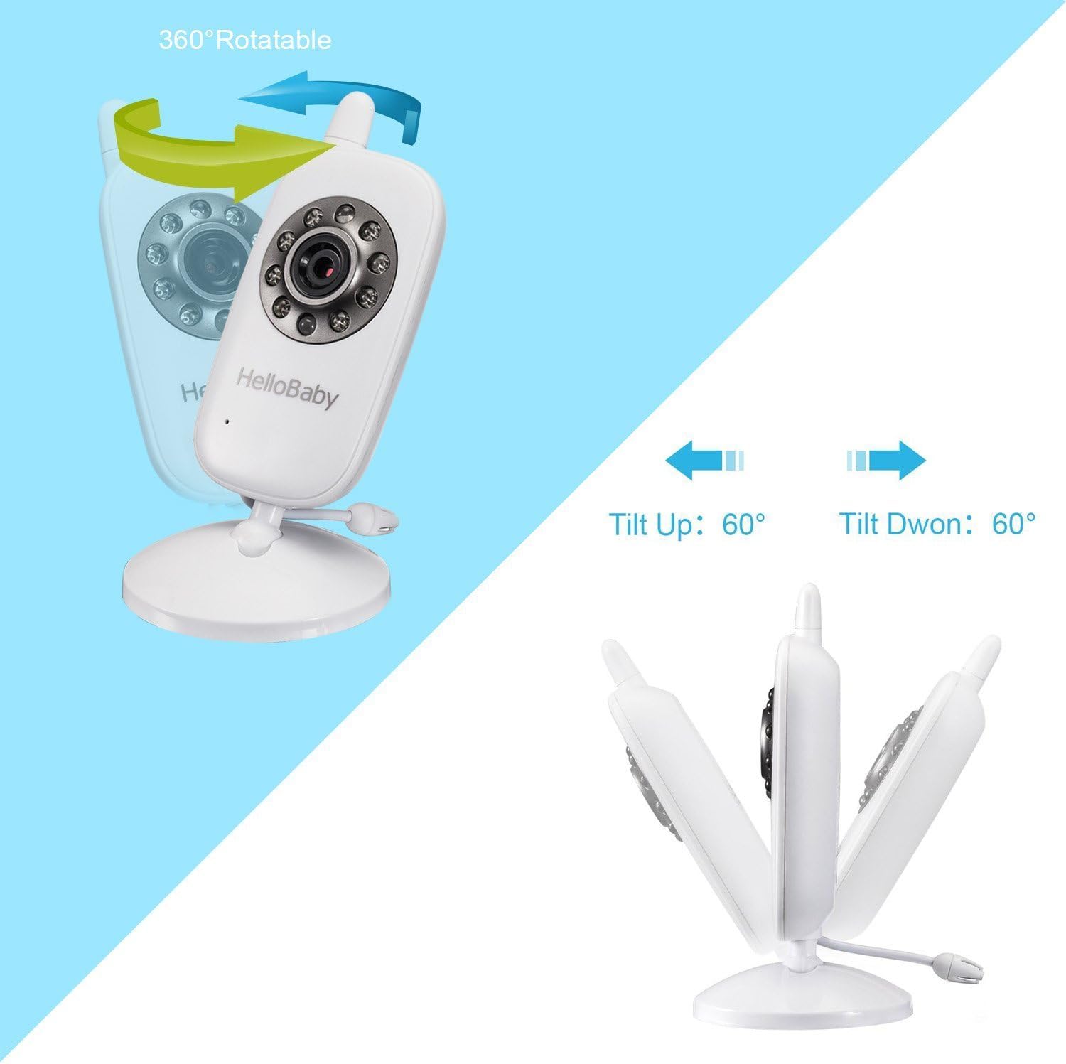 Thumbnail 5 de HelloBaby HB32 3.2 Inch Baby Monitor