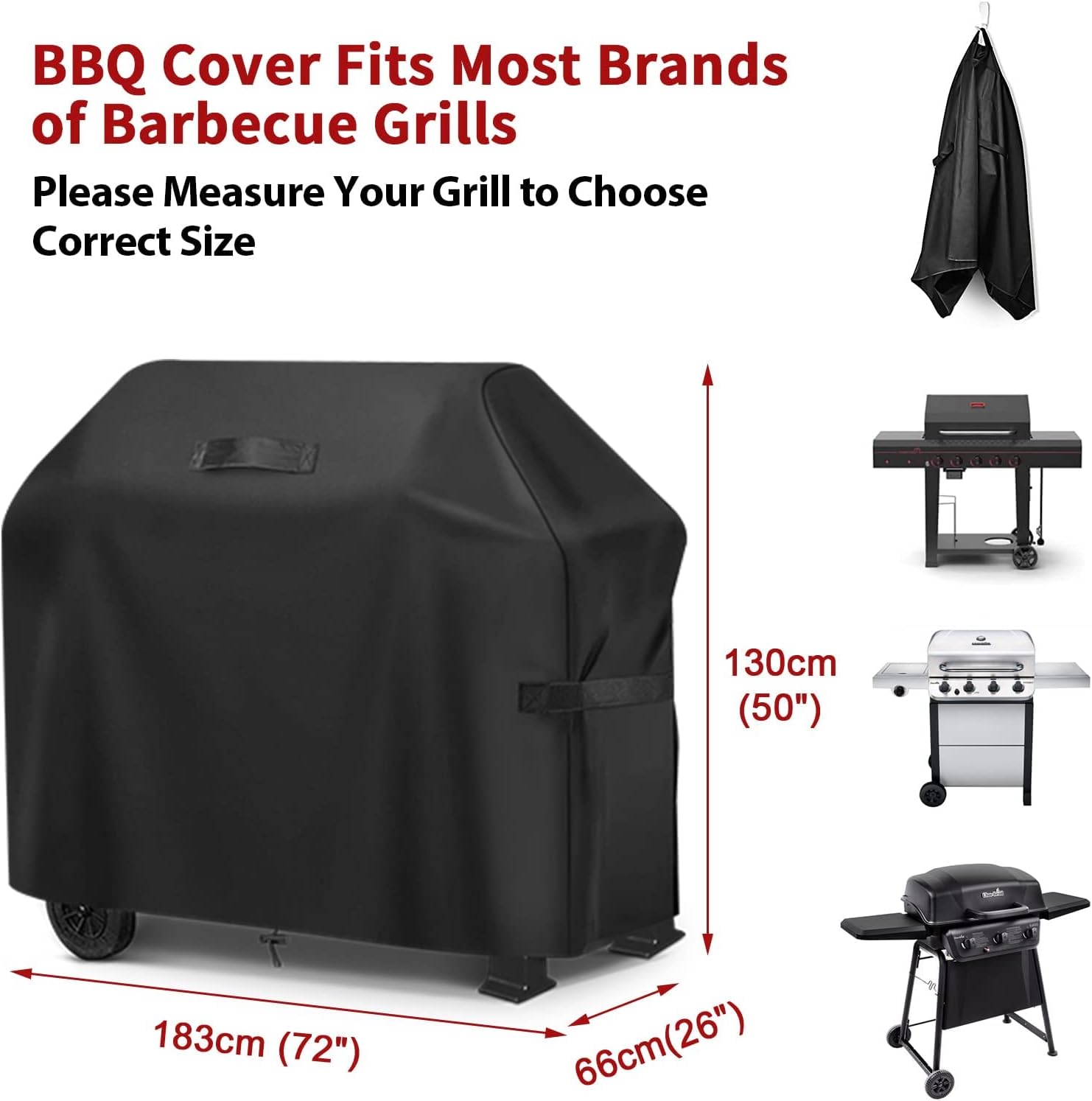 Detalle 2 de GARPROVM Funda Barbacoa Impermeable 183x66x130cm ☂